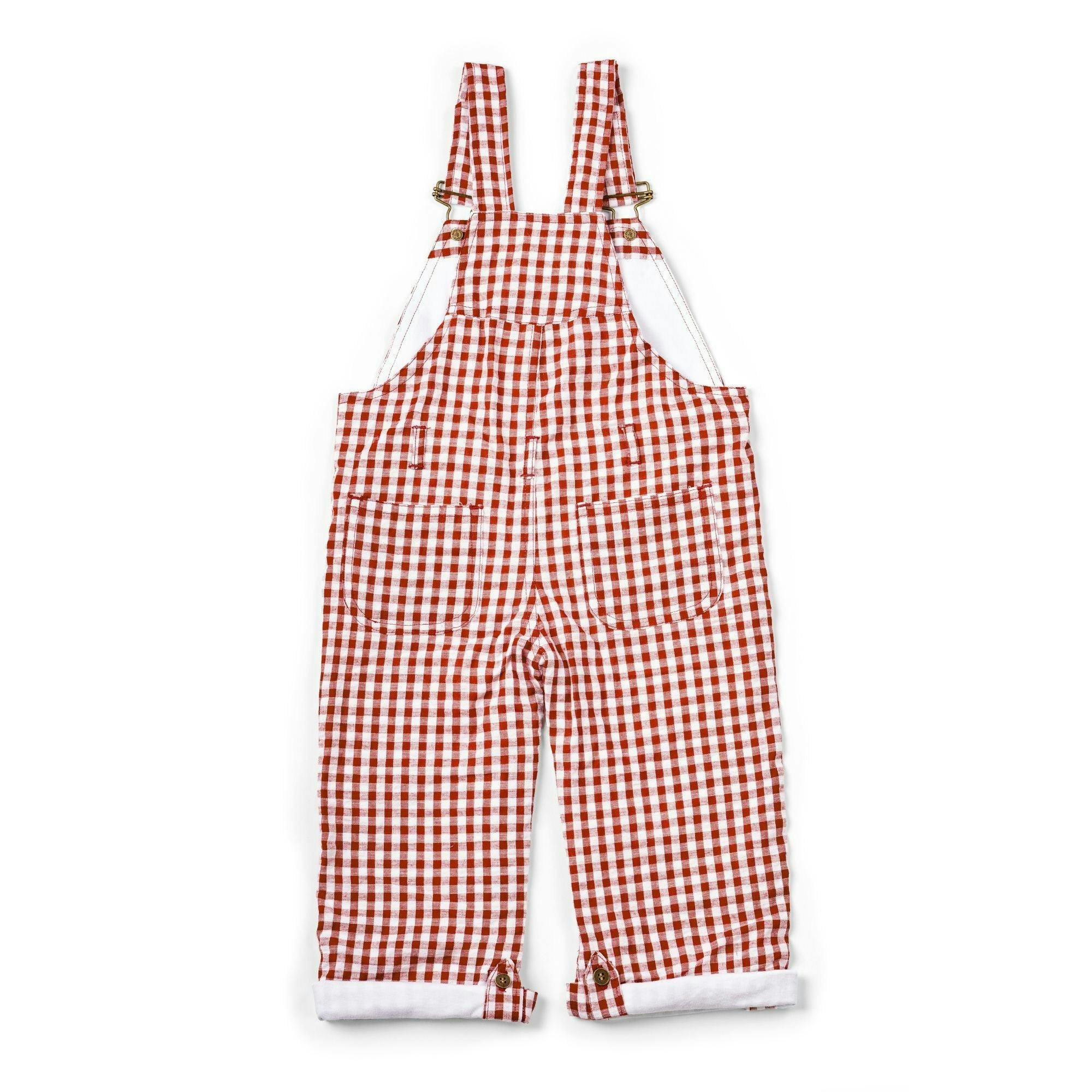 Maroon Check Seersucker Dungarees , view 2 of 6