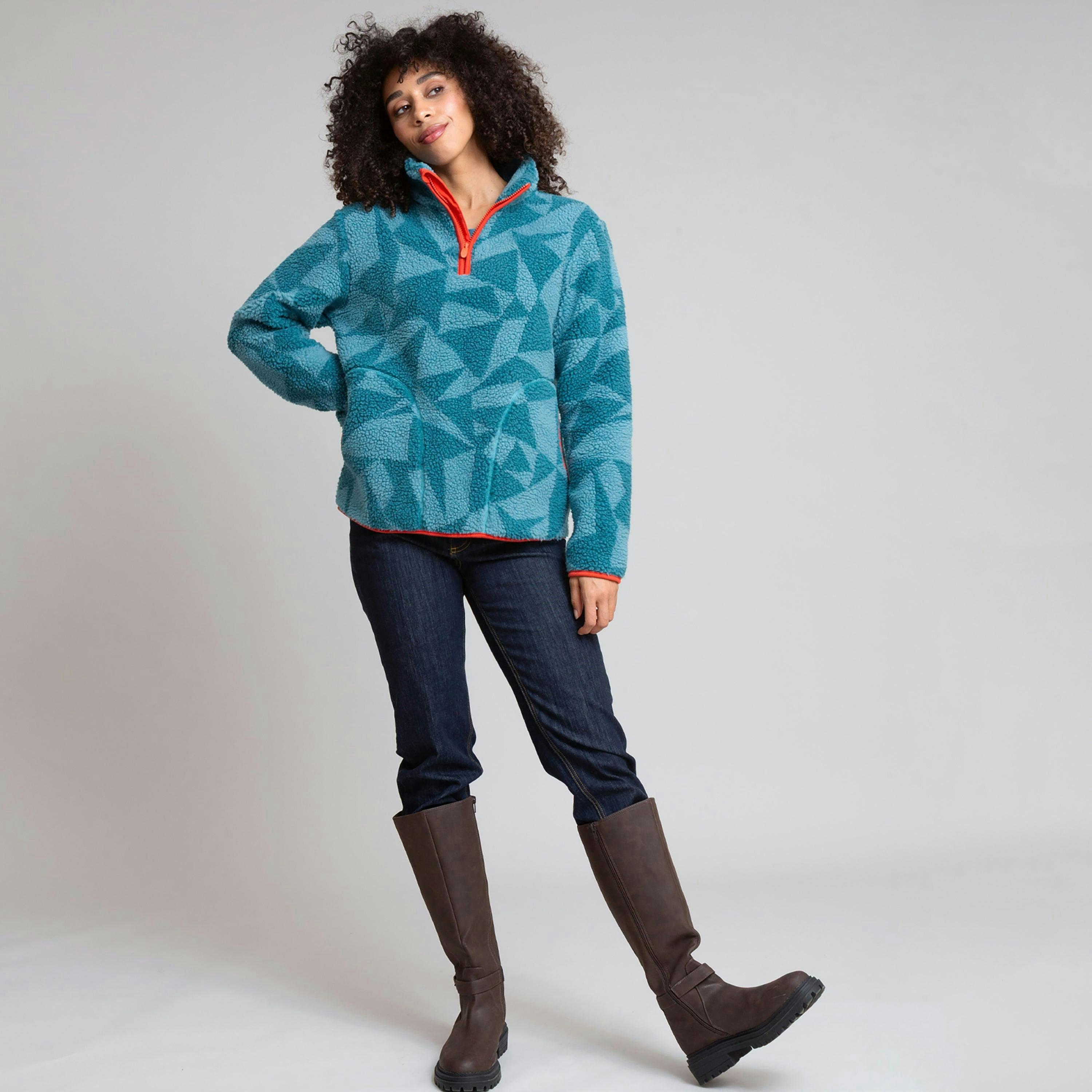 Geo Purbeck 1/4 Zip Teddy Fleece , view 4 of 5
