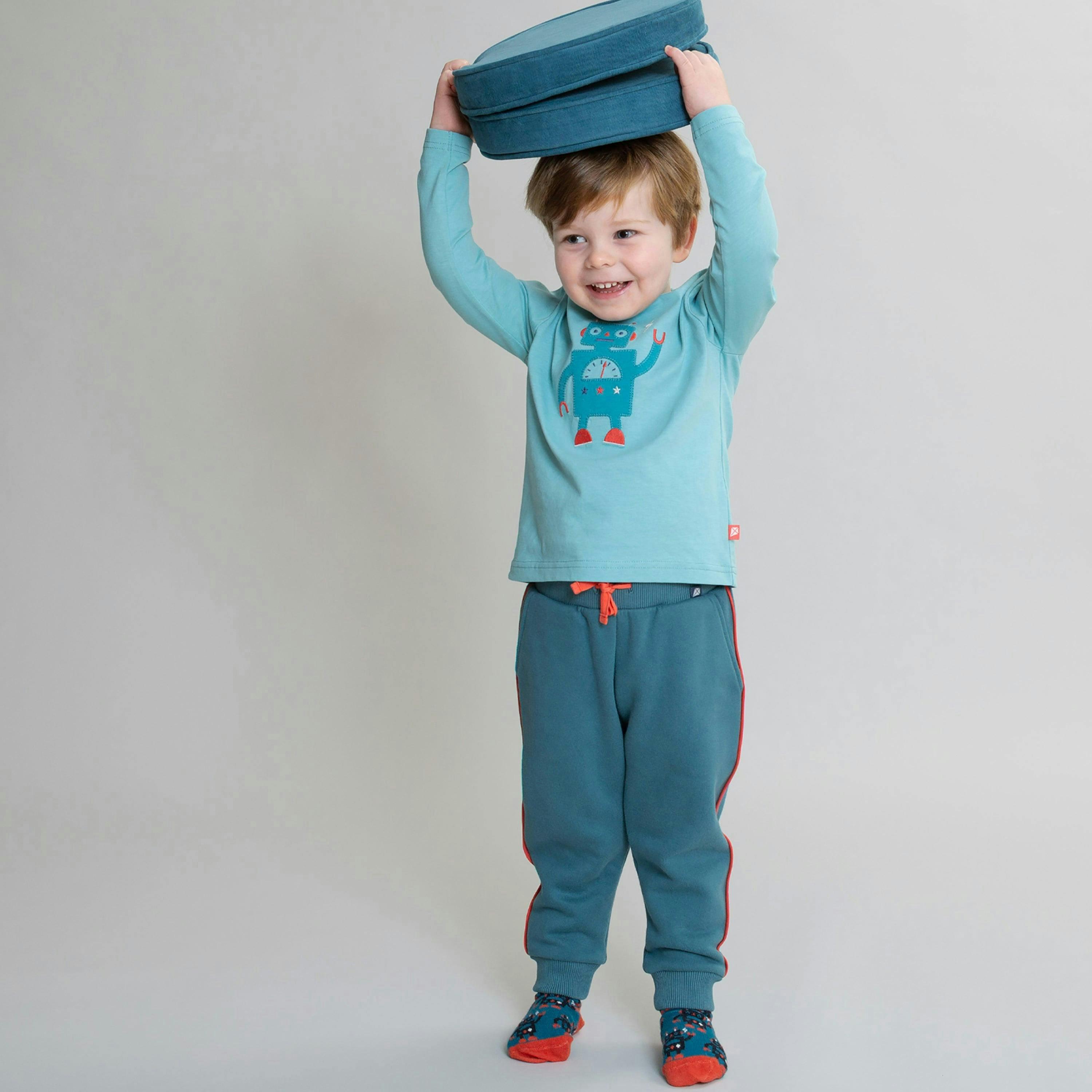 Kids Organic Busy Bean Joggers Steel , view 2 of 4
