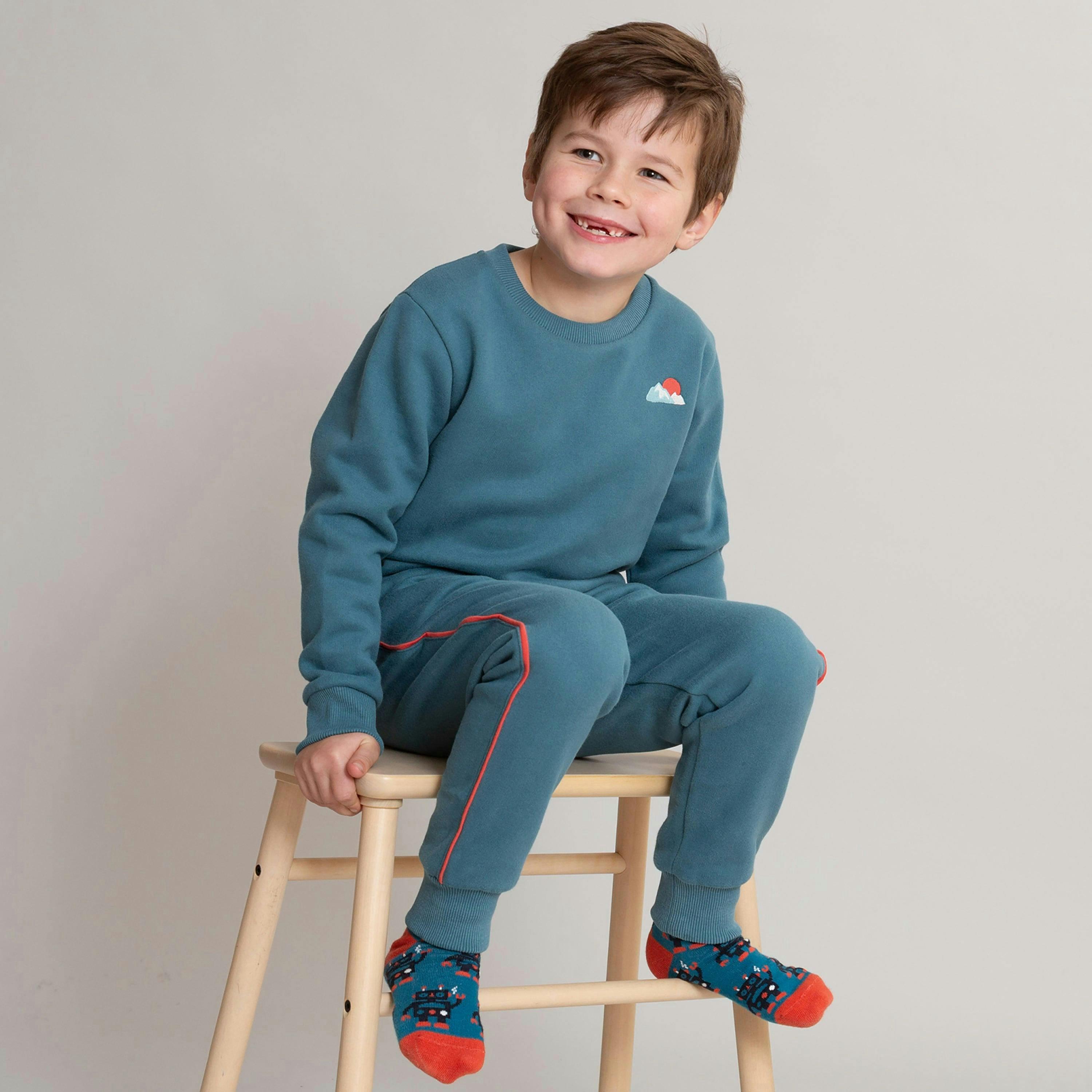 Kids Organic Busy Bean Joggers Steel , view 3 of 4