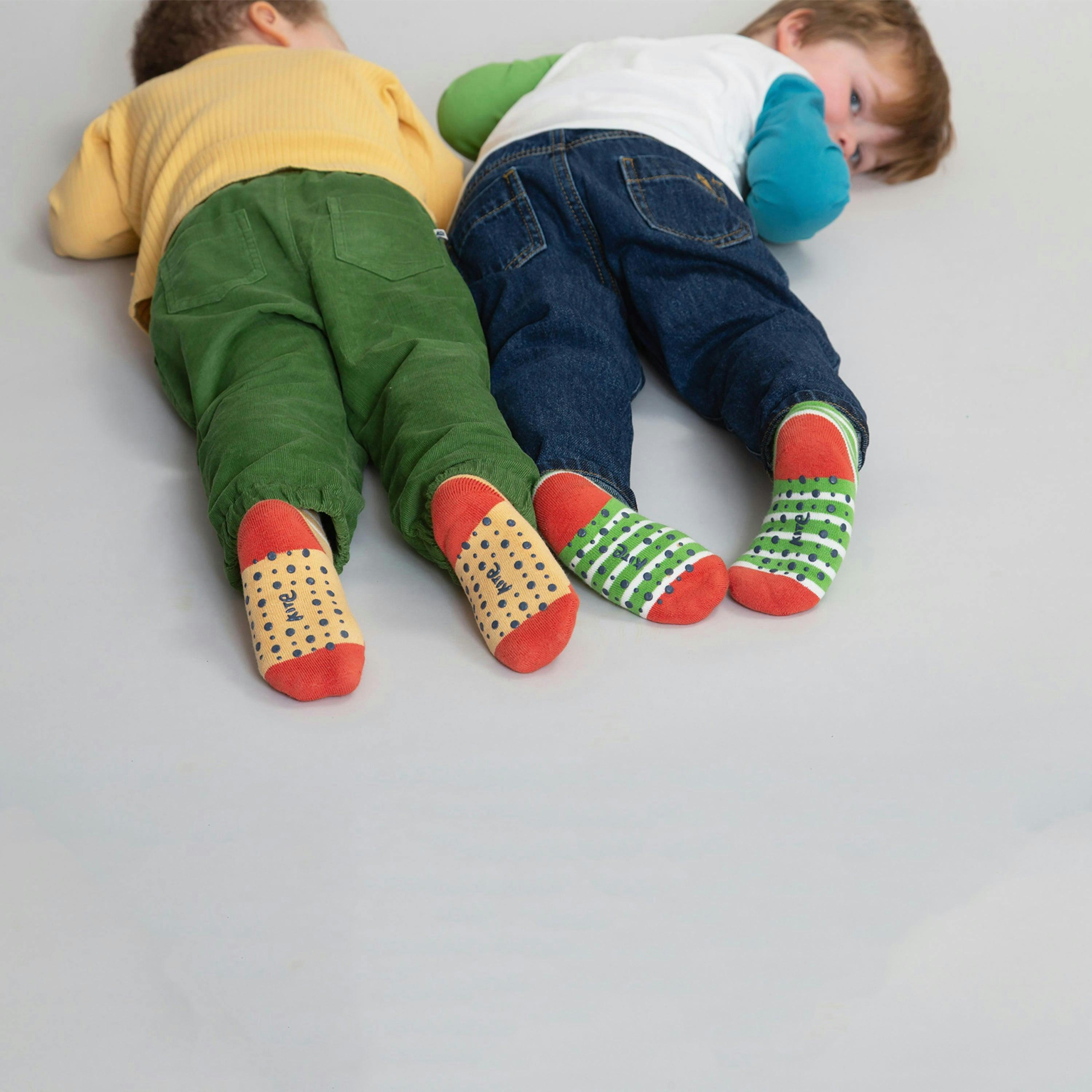 Kids Organic Clever Fox Grippy Socks , view 3 of 4