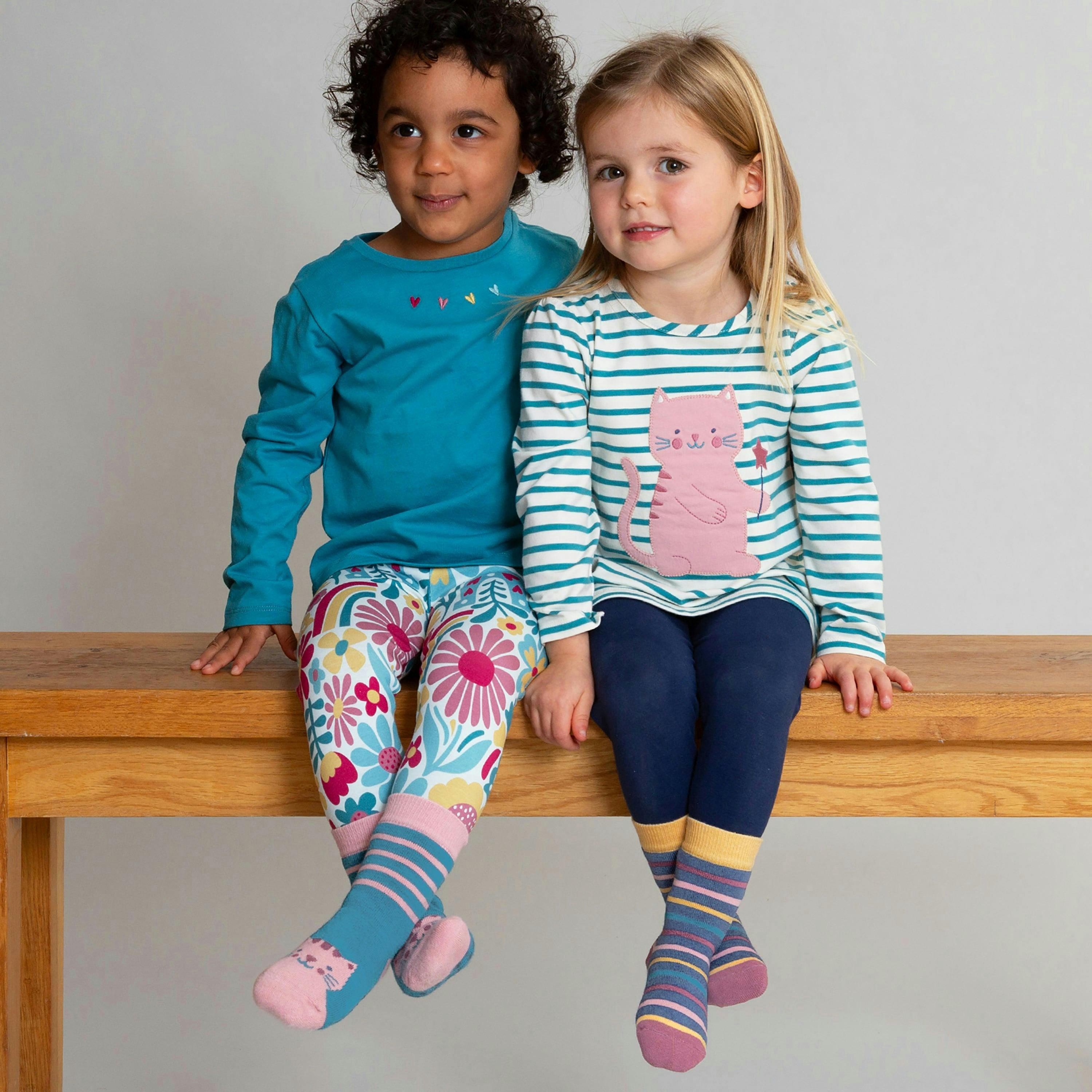 Kids Organic Misty The Cat Grippy Socks , view 2 of 4