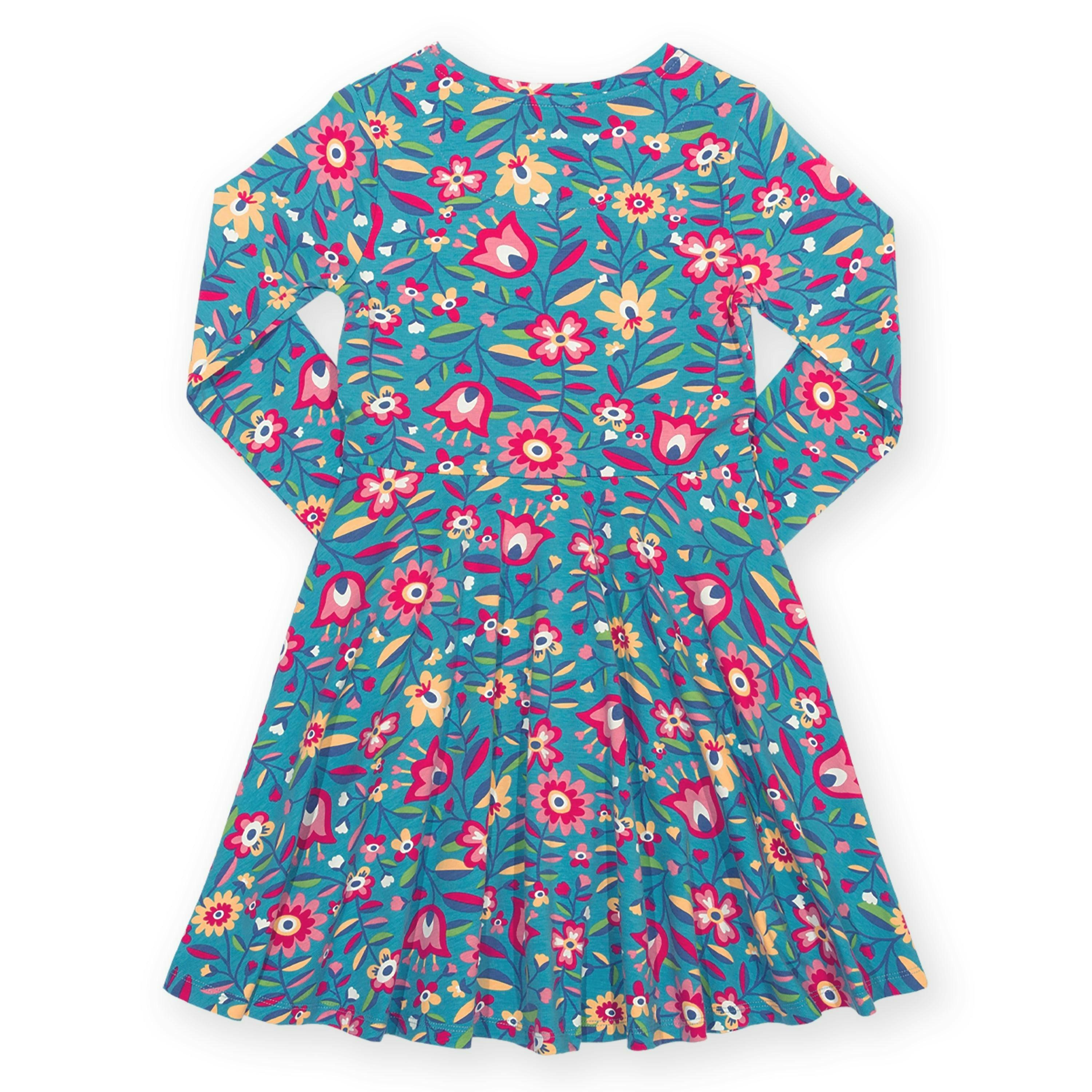 Kids Organic Folksy Bloom Skater Dress , view 3 of 3