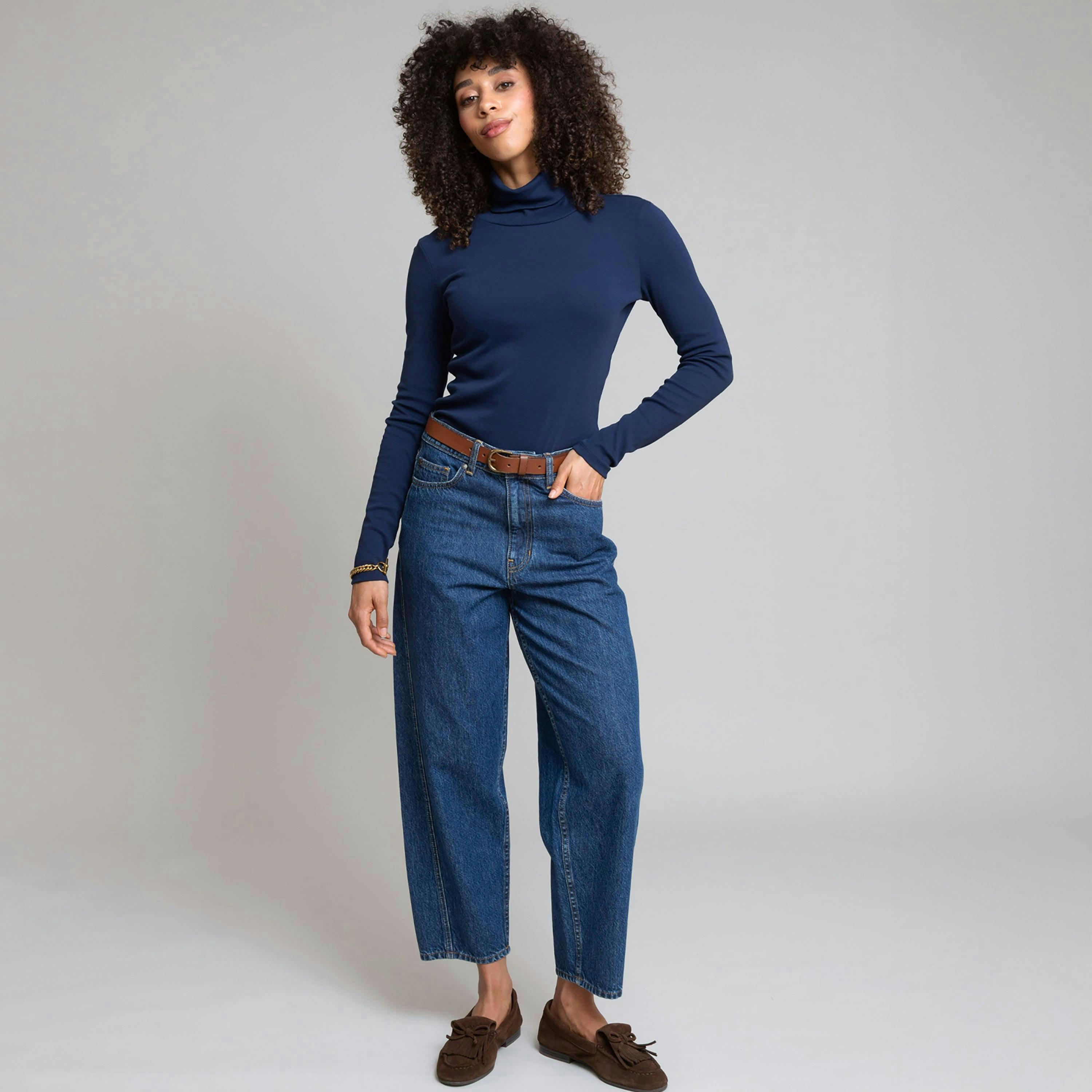 Organic Portesham Roll Neck Jersey Top , view 3 of 4
