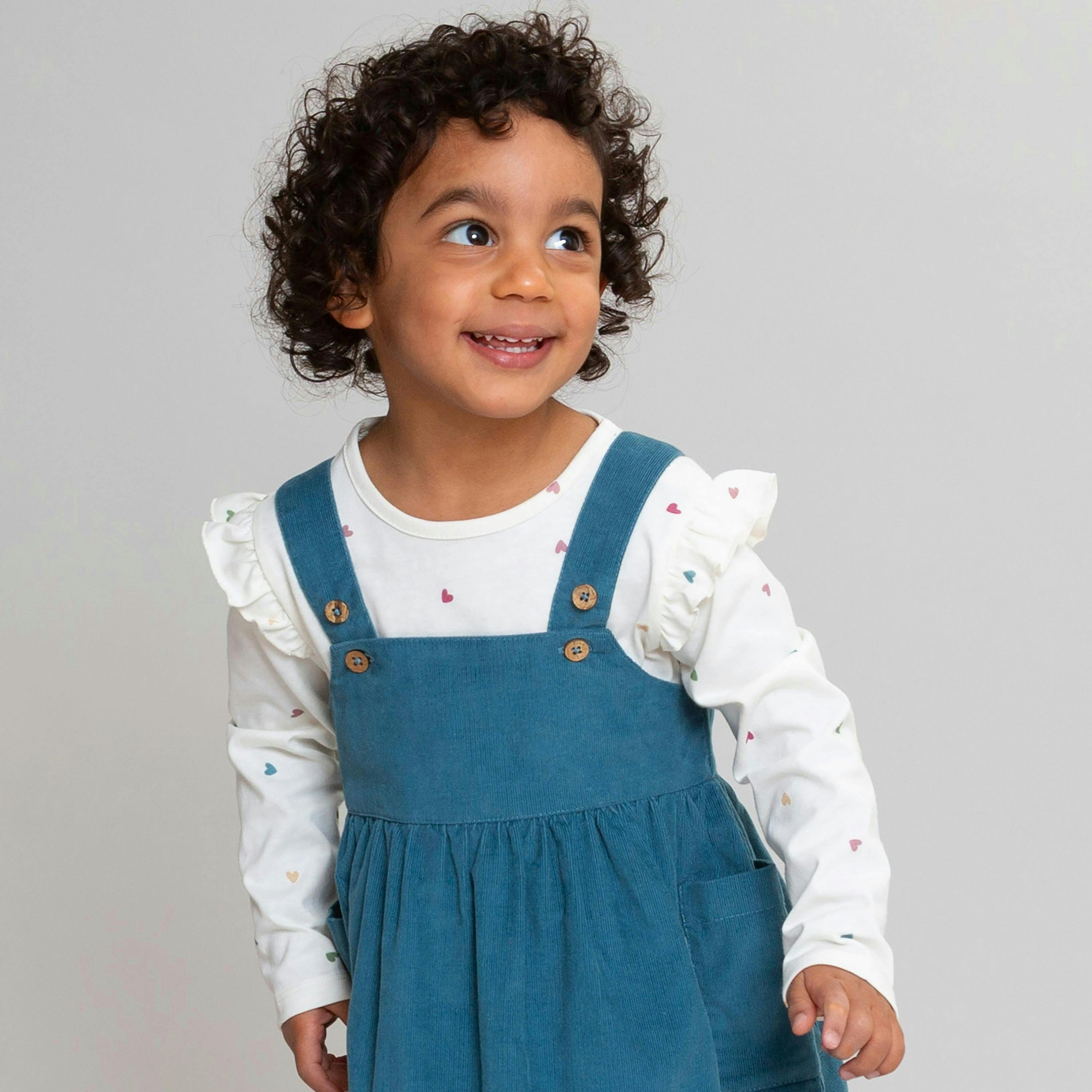 Kids Organic Little Hearts Frill T-Shirt , view 2 of 5