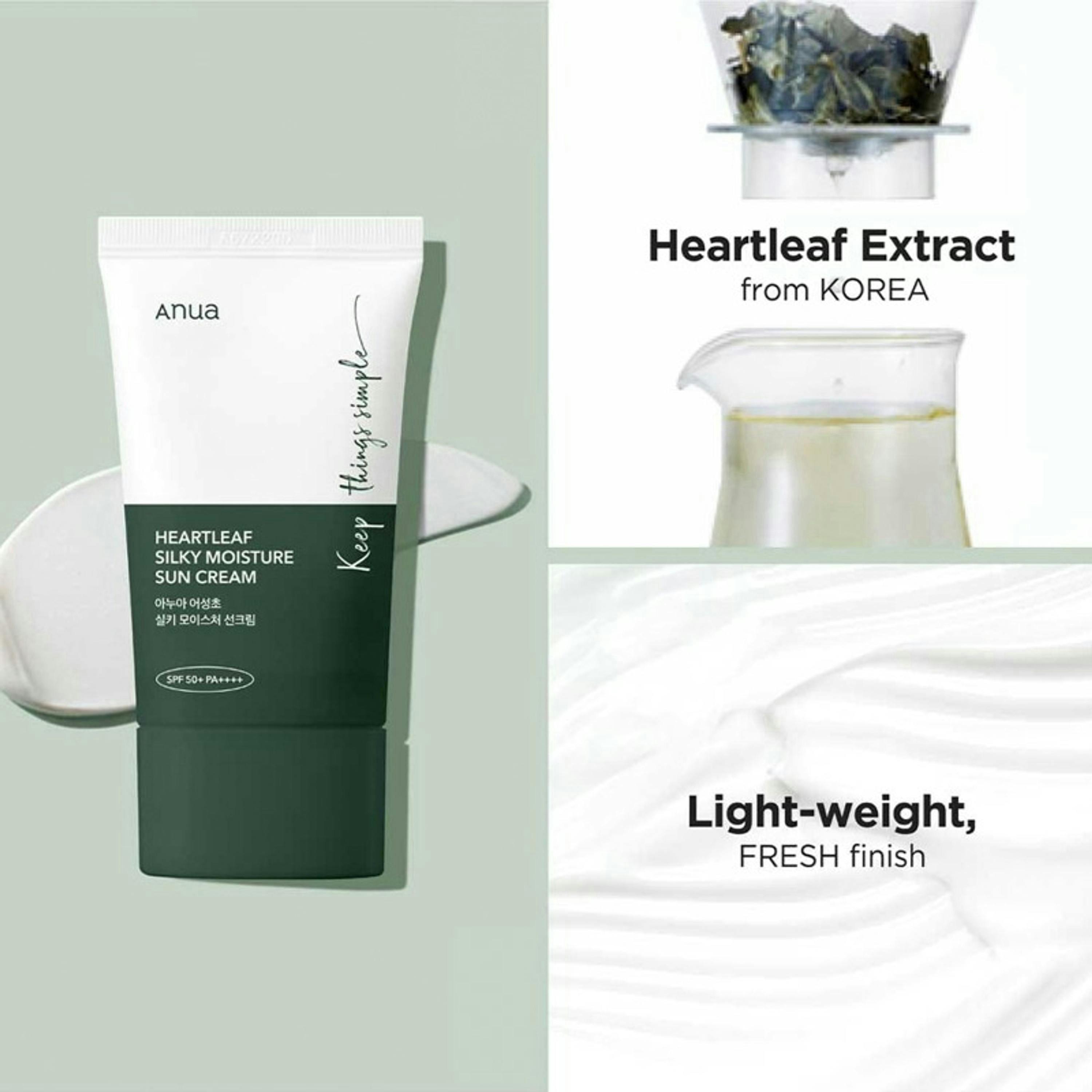 Anua Heartleaf Silky Moisturiser Sunscreen 50 ml Single , view 3 of 5