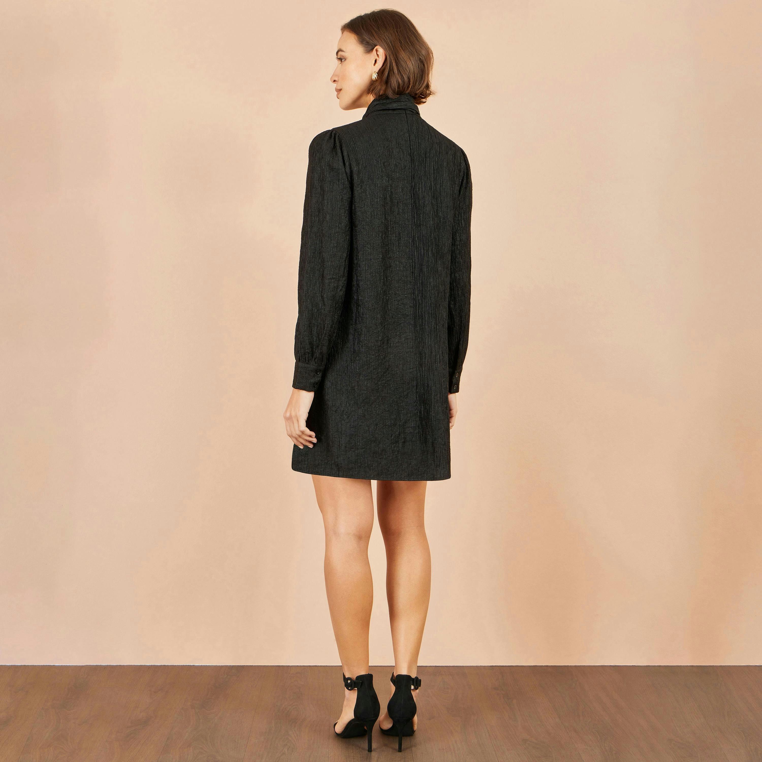 Yumi Black Scarf Tunic Dress , view 3 of 5
