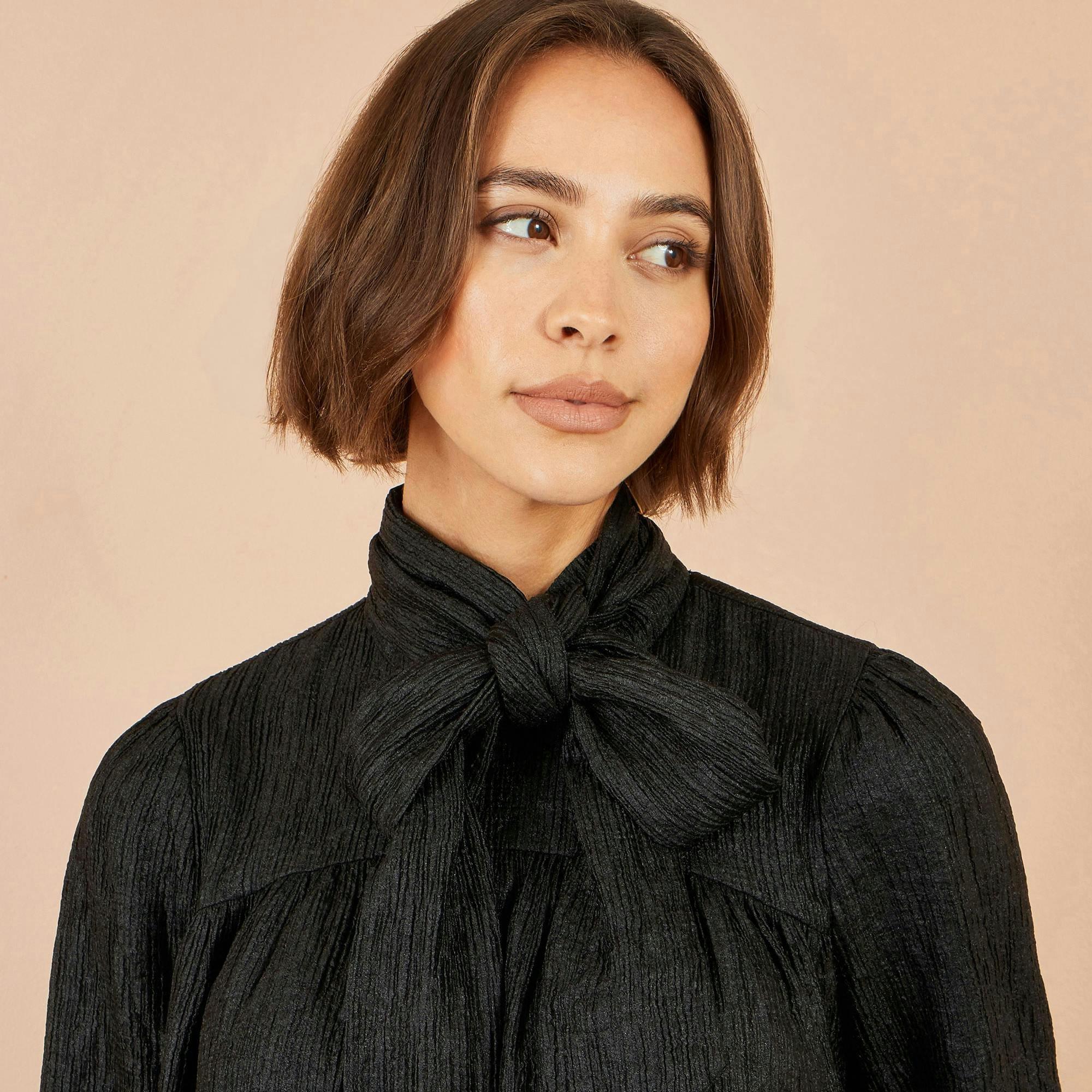 Yumi Black Scarf Tunic Dress , view 4 of 5