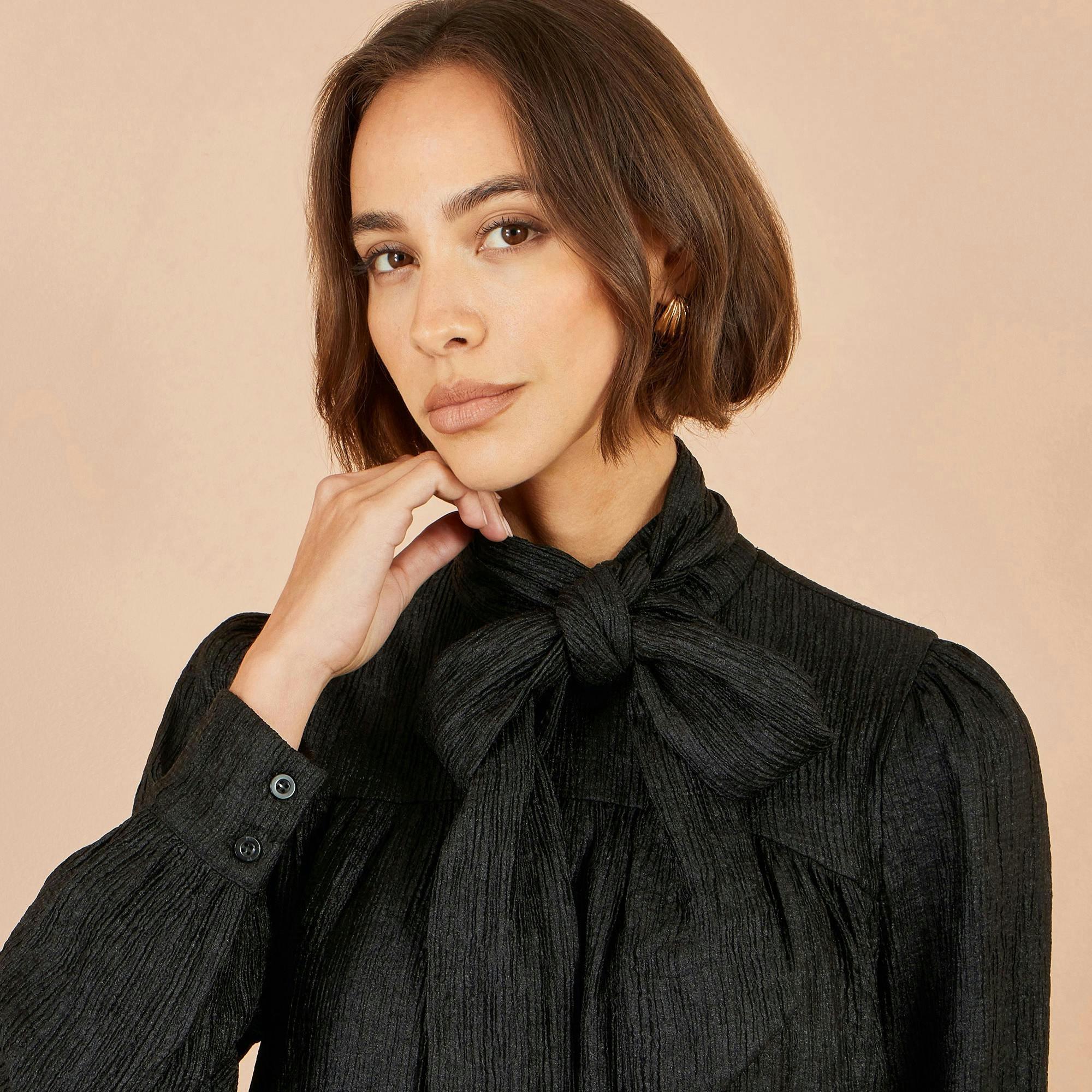 Yumi Black Scarf Tunic Dress , view 5 of 5