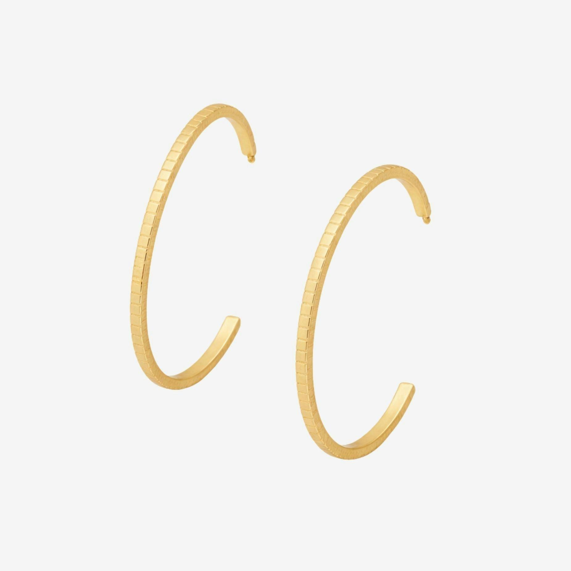 Shikaku Gold Hoop Earrings , view 3 of 6