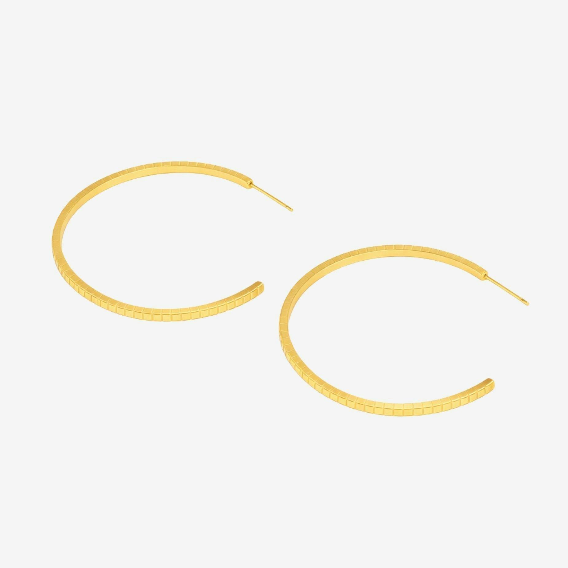 Shikaku Gold Hoop Earrings , view 5 of 6
