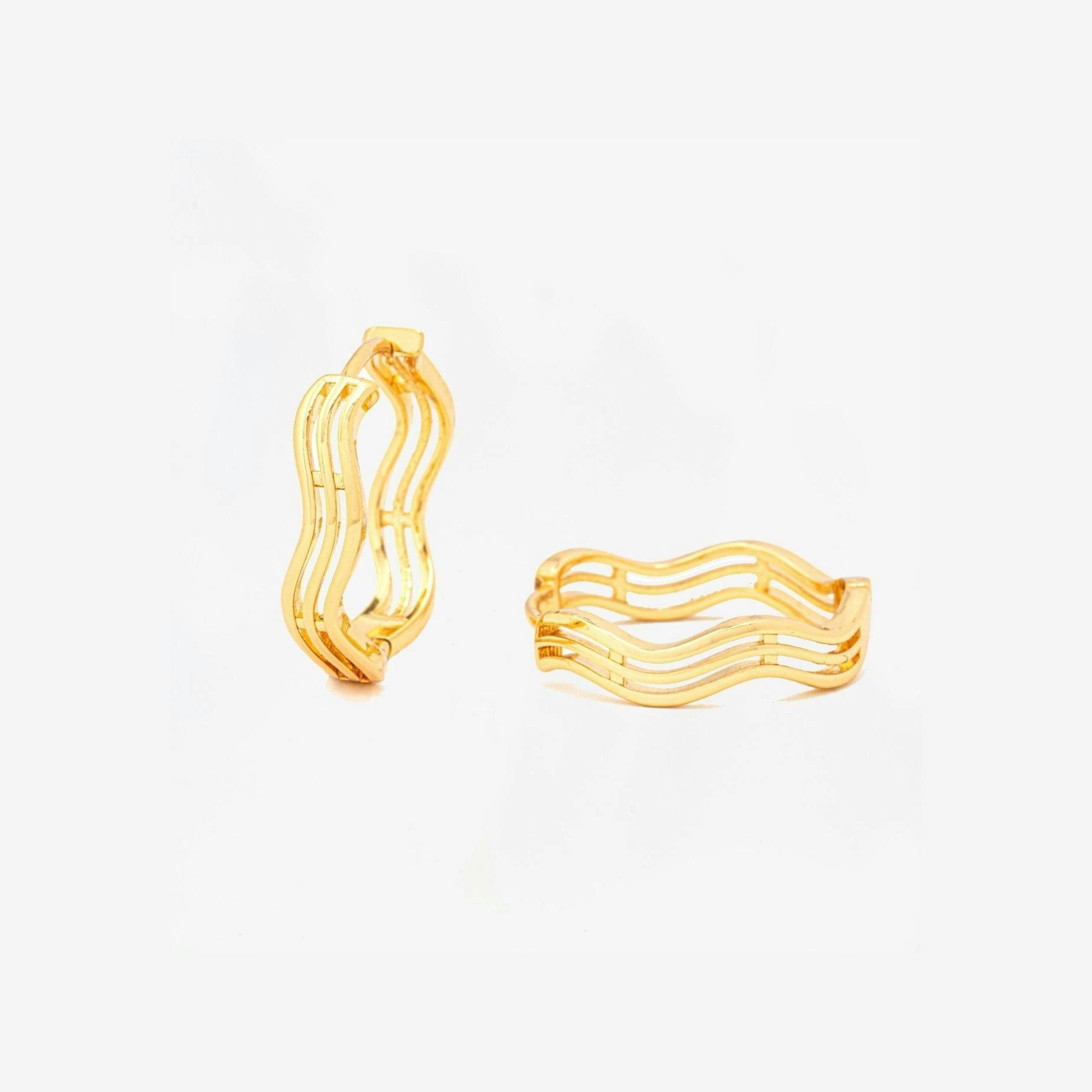 Nami Gold Wave Earrings , view 5 of 6