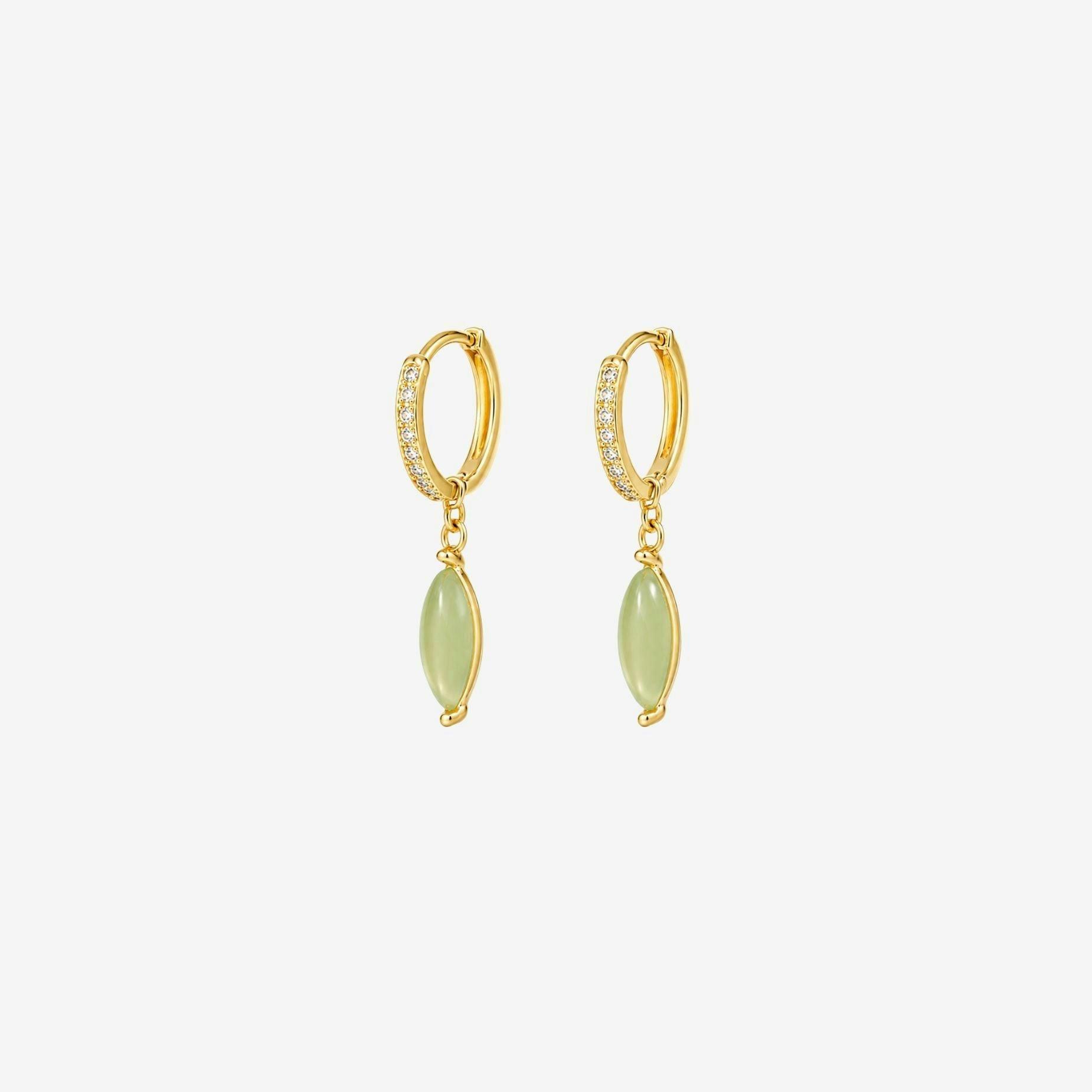 Nekomeishi Green Cats Eye Earrings , view 3 of 5
