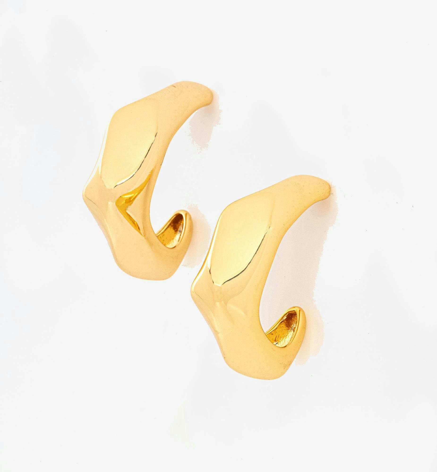 Nami Gold Hammered Earrings , view 3 of 5