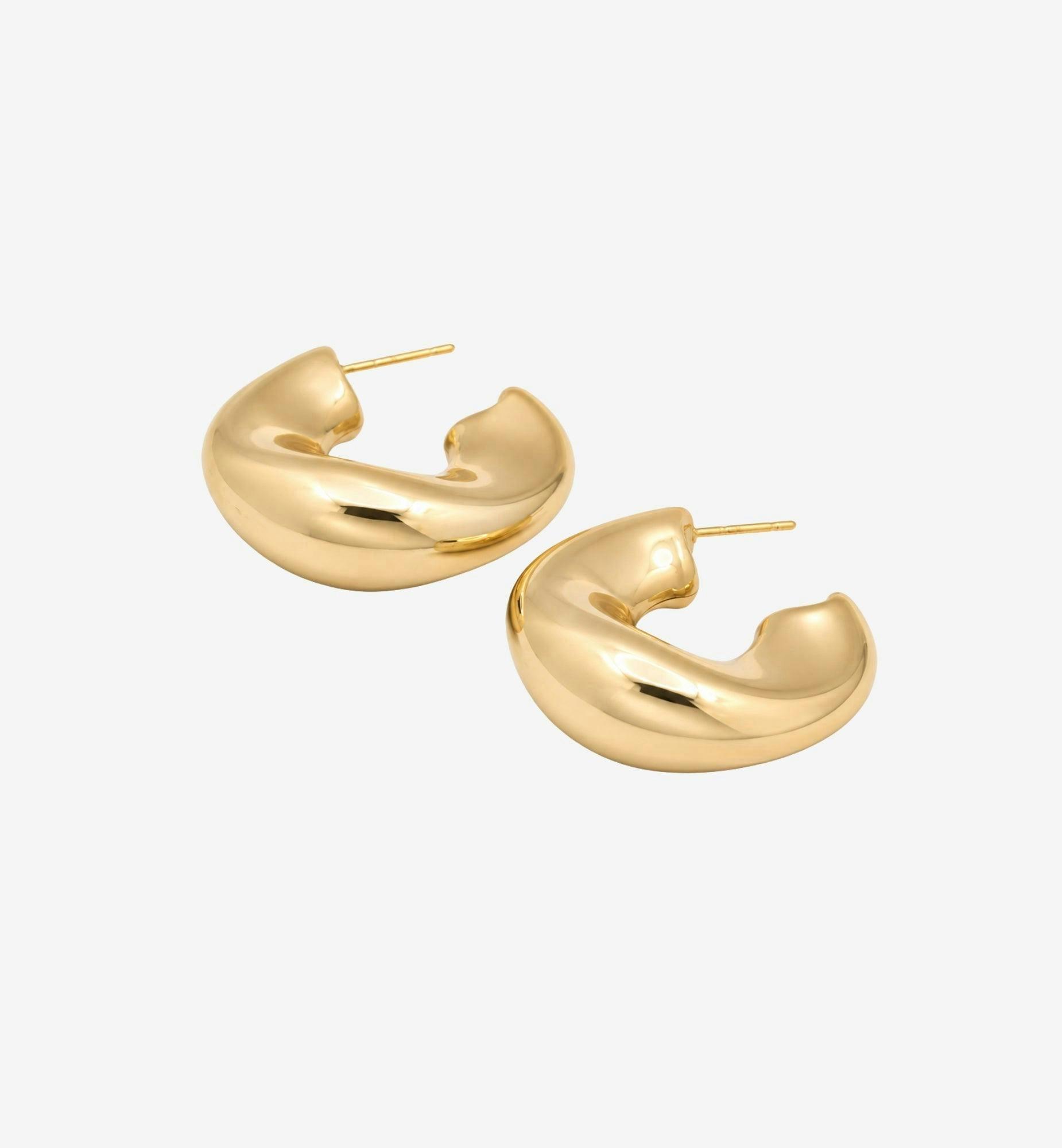 Nami Gold Wave Hoops , view 3 of 5