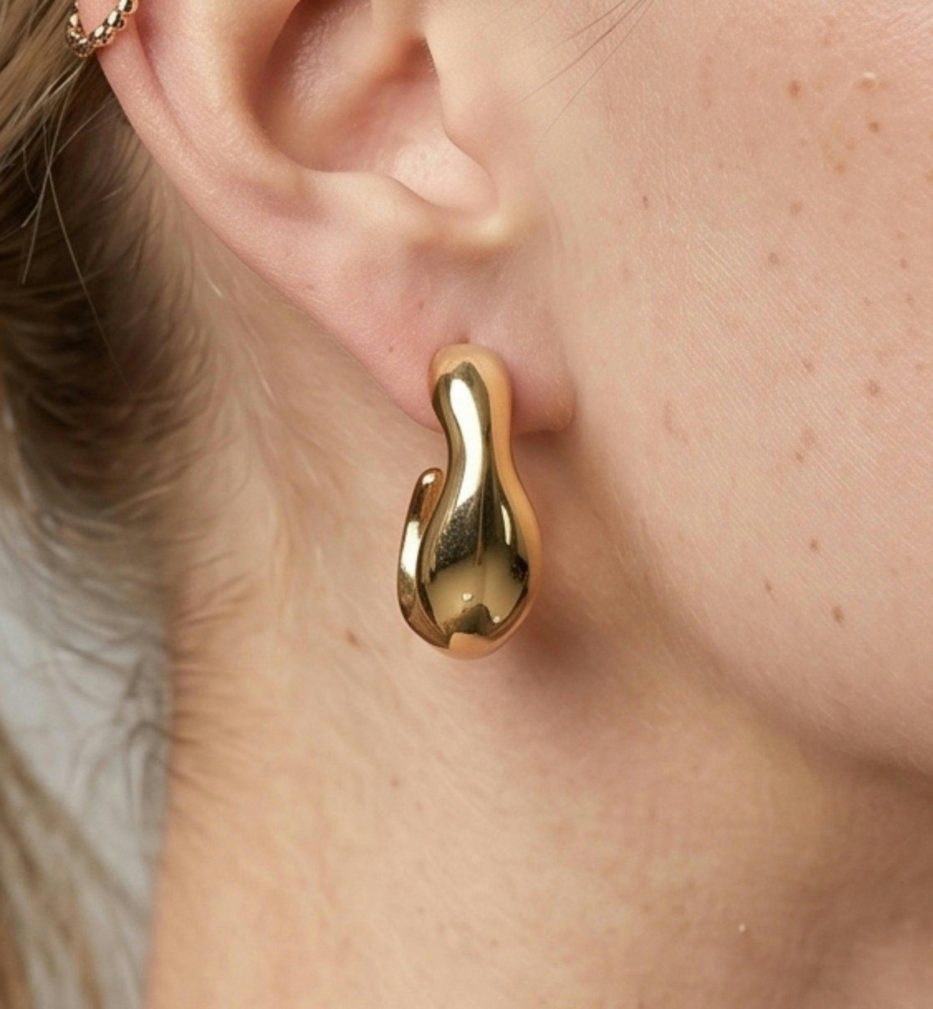 Nami Gold Wave Hoops , view 4 of 5