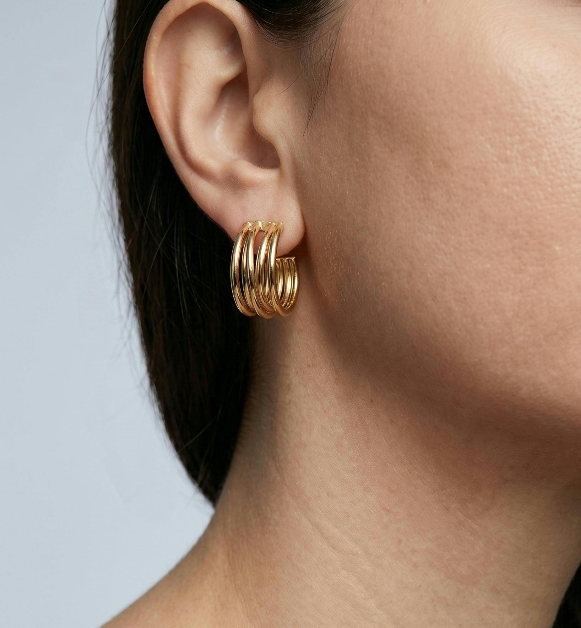 Nami Gold Twist Earrings , view 2 of 6