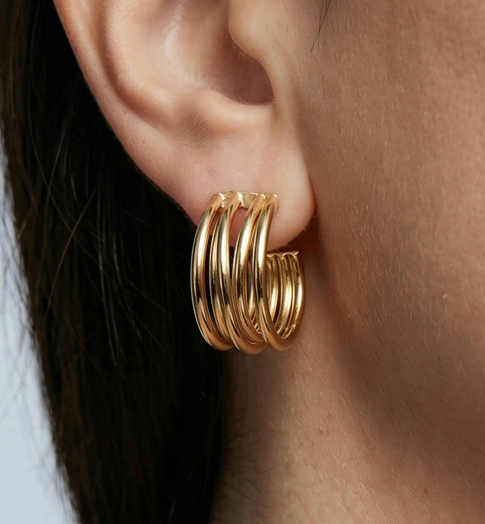Nami Gold Twist Earrings , view 4 of 6
