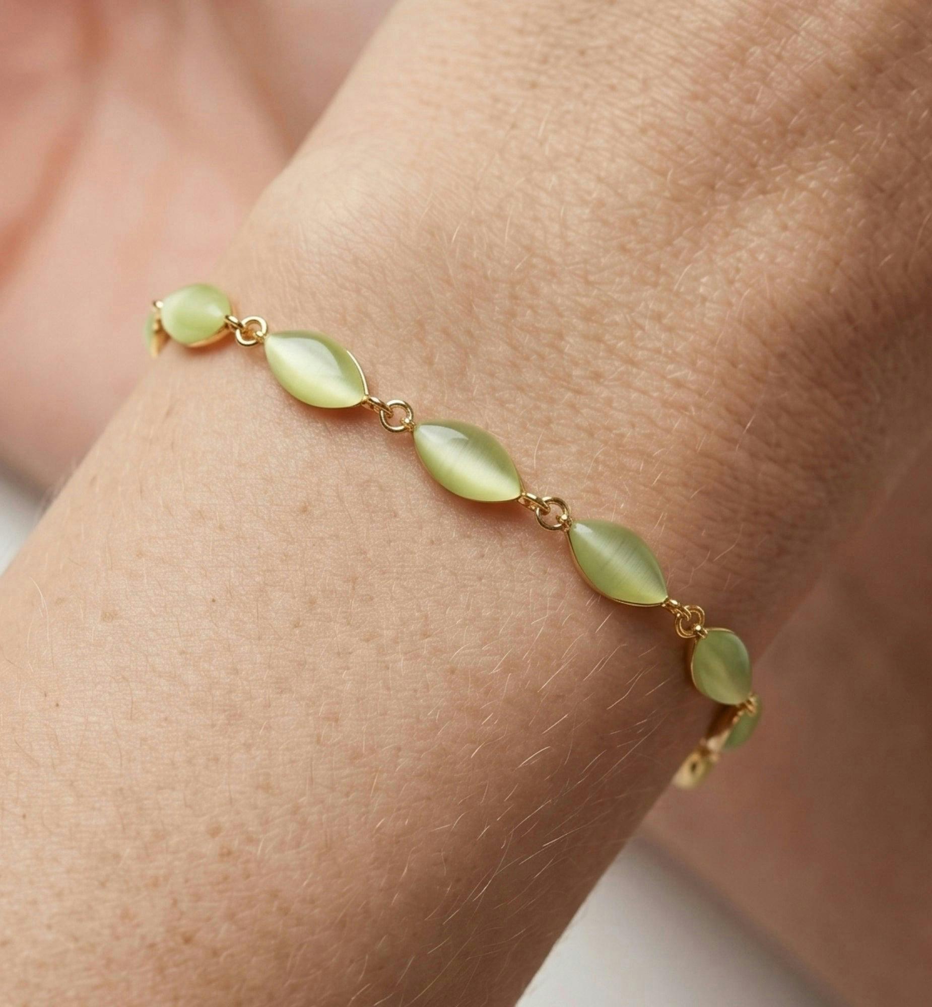Nekomeishi Green Cats Eye Bracelet , view 4 of 5
