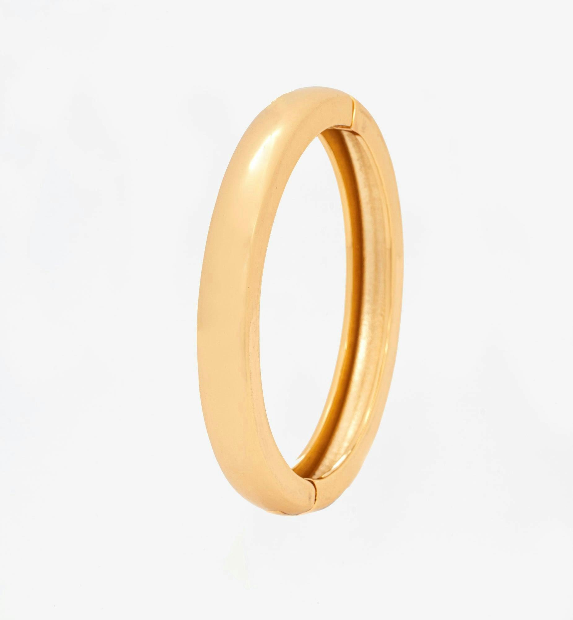 Kin Gold Plain Bangle , view 3 of 5