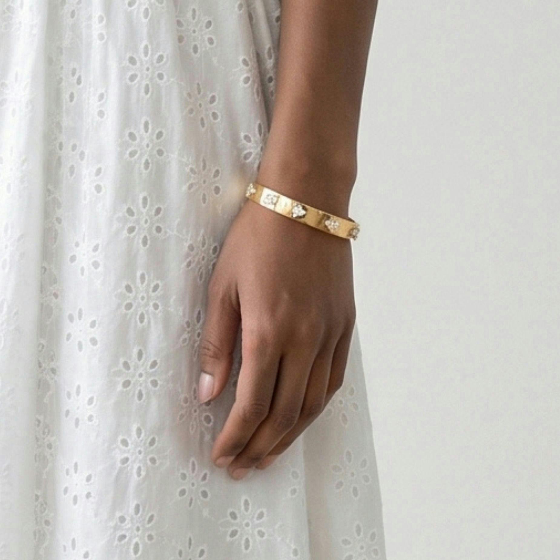 Kinmokusei Gold Bead Floral Bangle , view 5 of 6