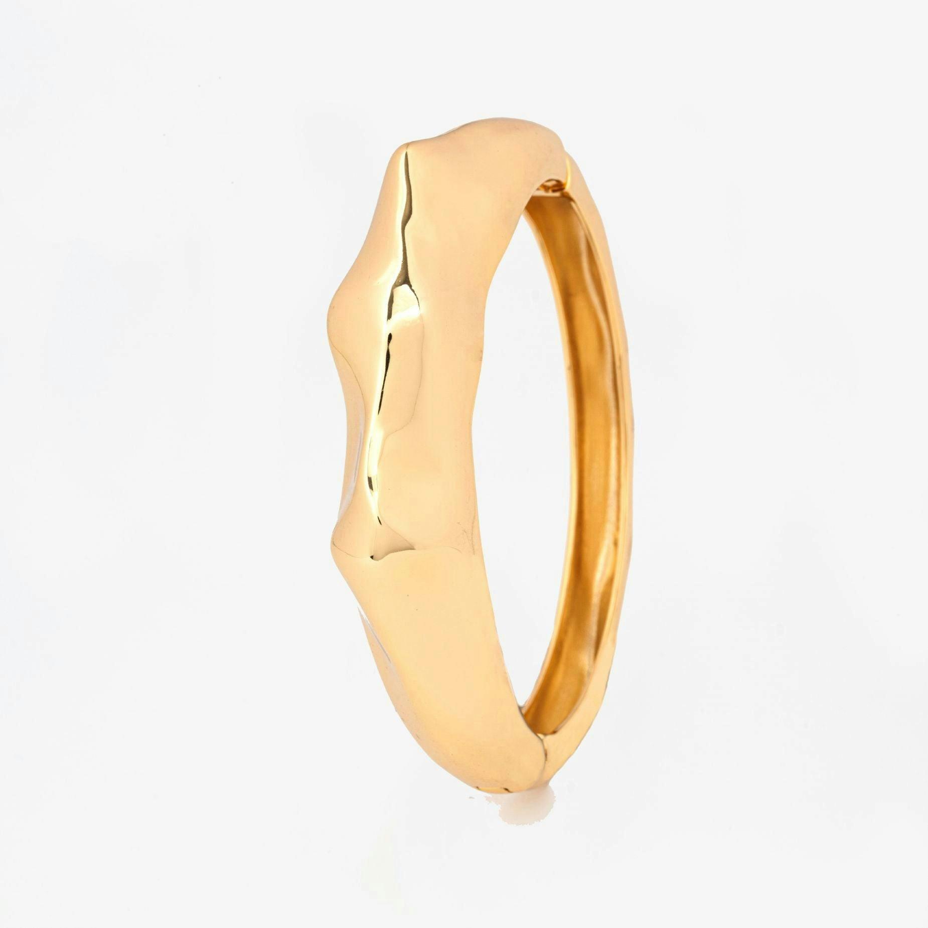 Nami Gold Hammered Bangle , view 4 of 5