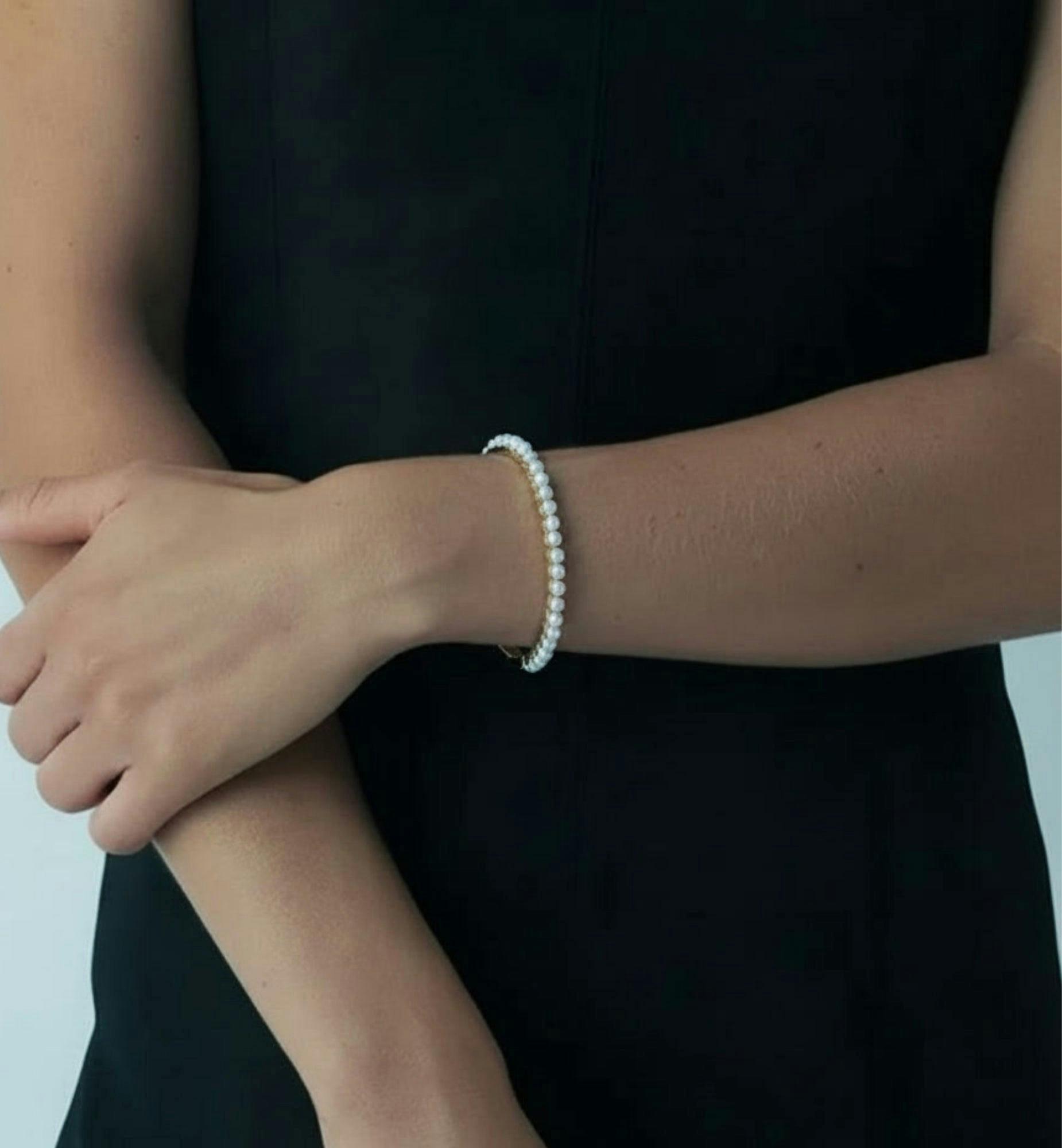 Shinju Gold Pearl Bangle , view 2 of 6