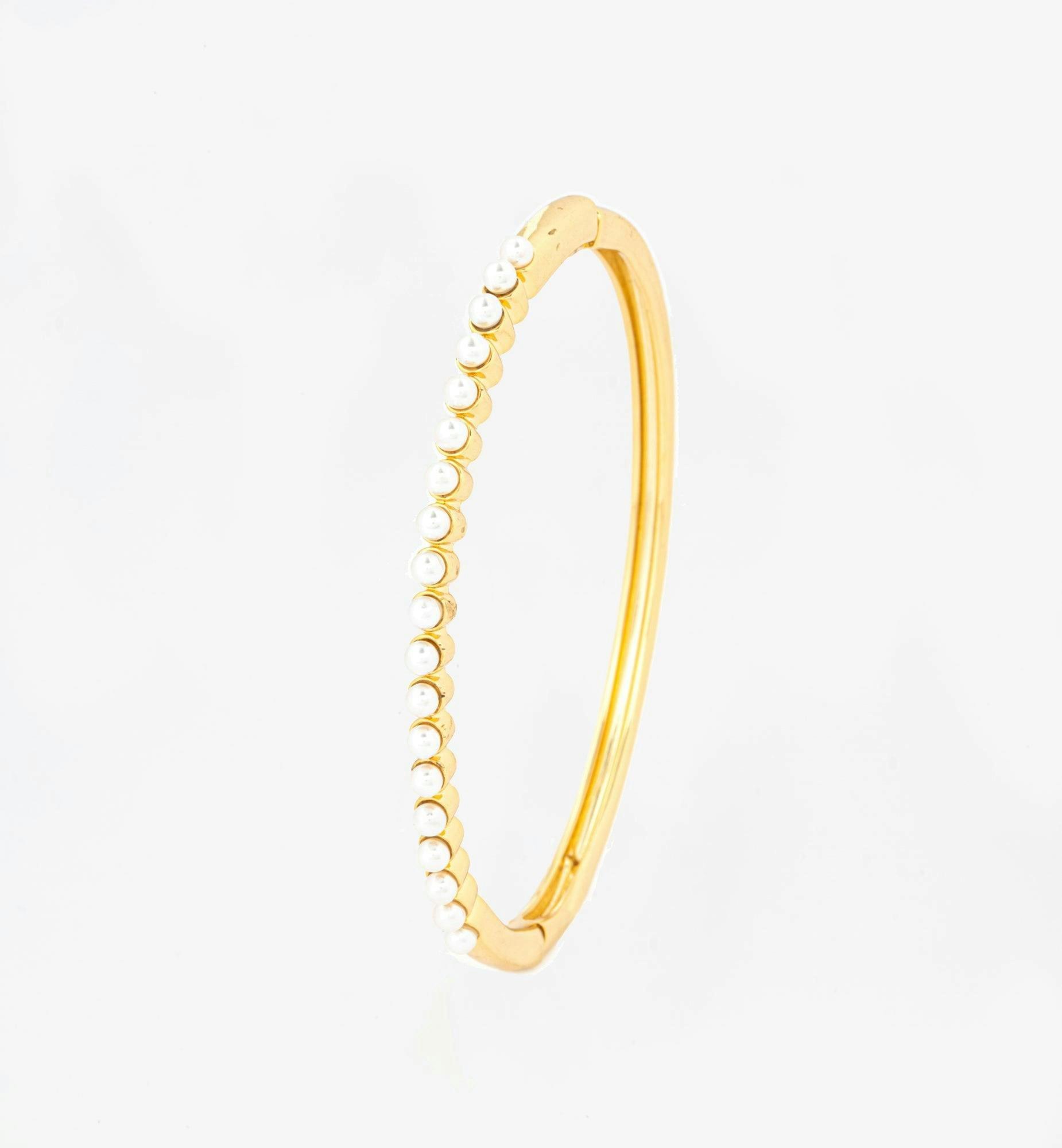 Shinju Gold Pearl Bangle , view 3 of 6