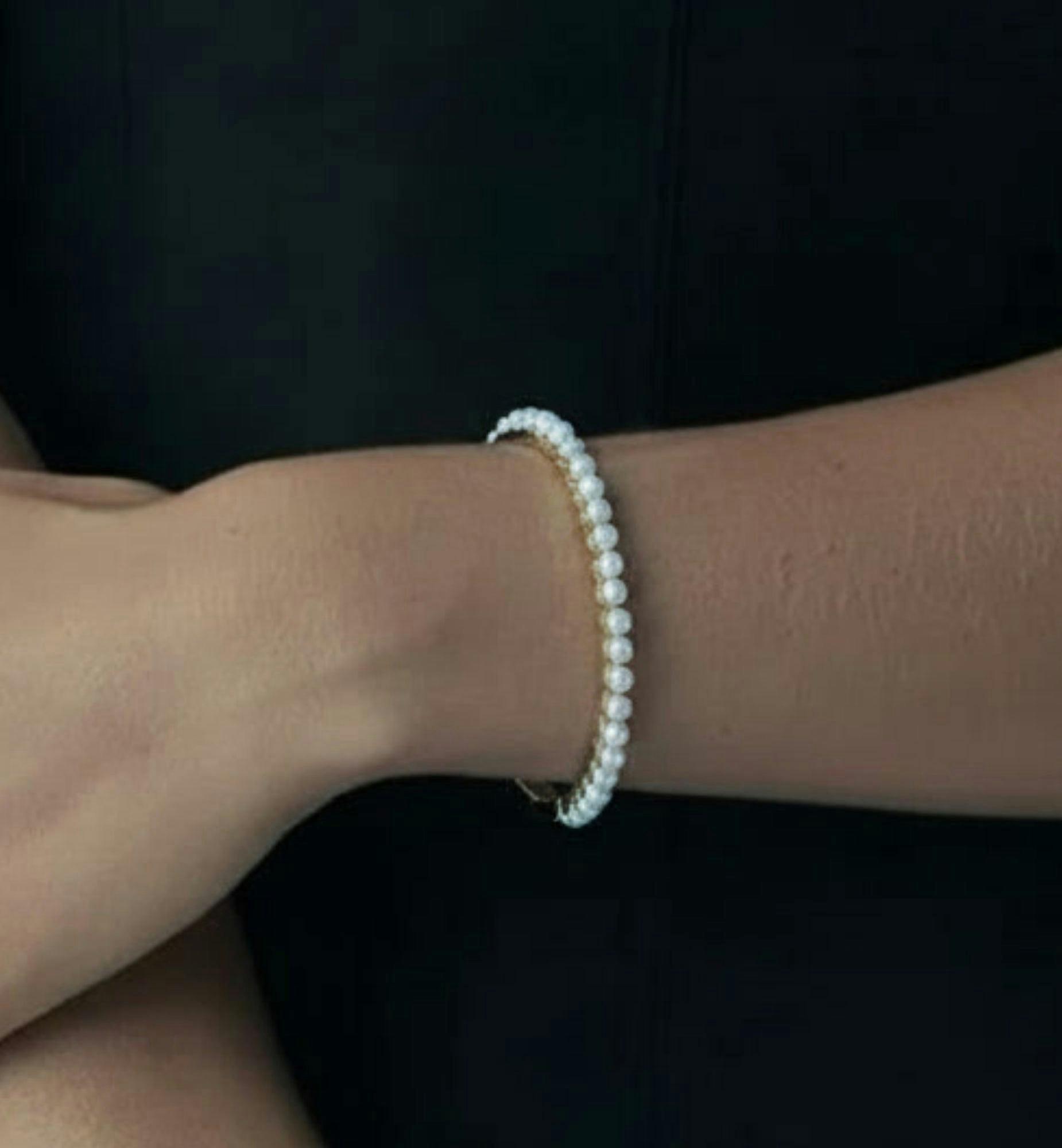 Shinju Gold Pearl Bangle , view 4 of 6