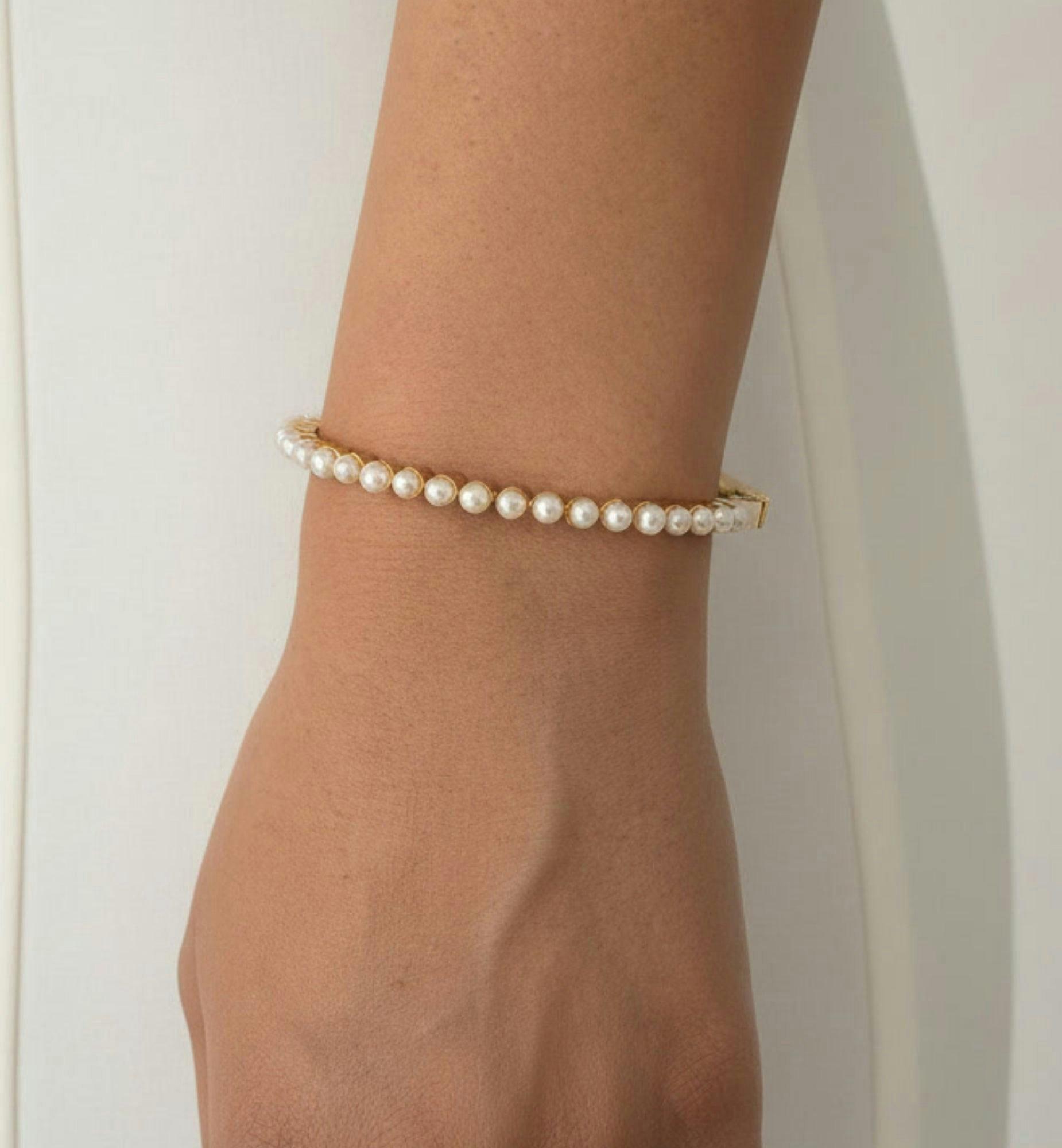 Shinju Gold Pearl Bangle , view 5 of 6