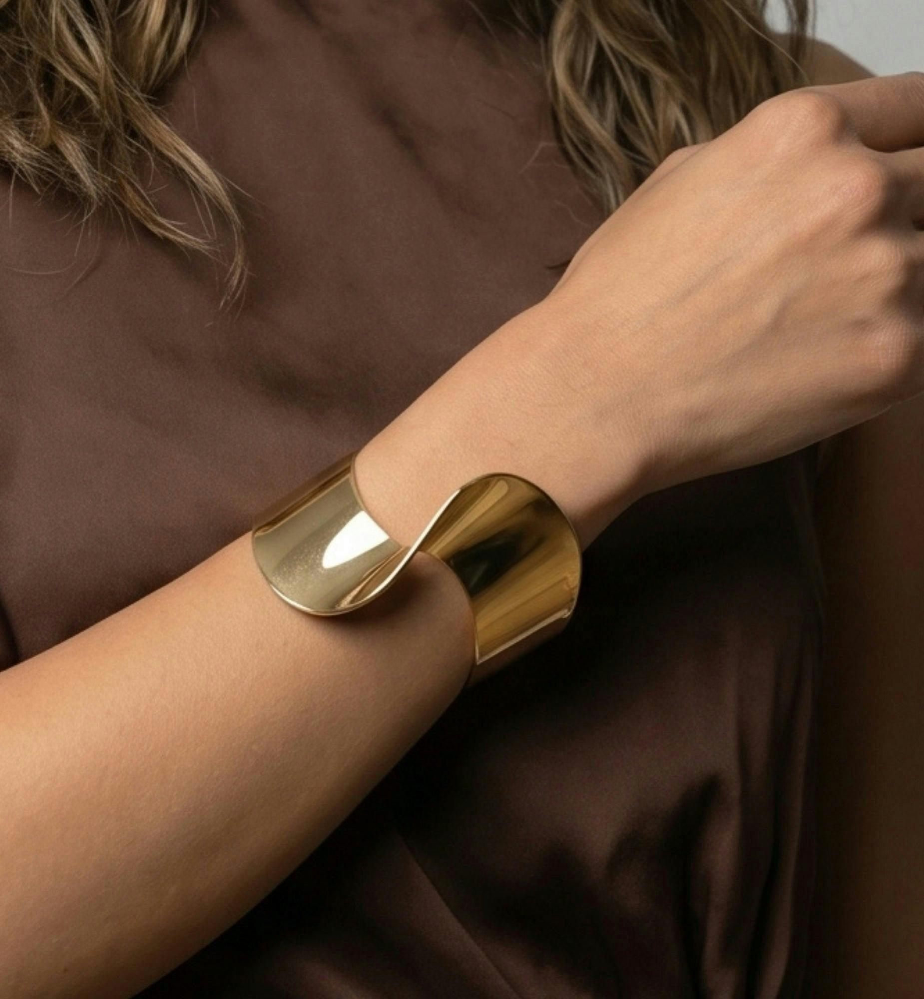 Nami Gold Wave Bangle , view 4 of 5