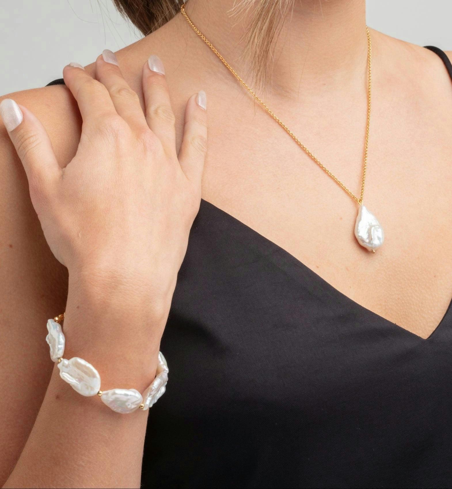 Shinju Gold Baroque Pearl Bracelet , view 4 of 5