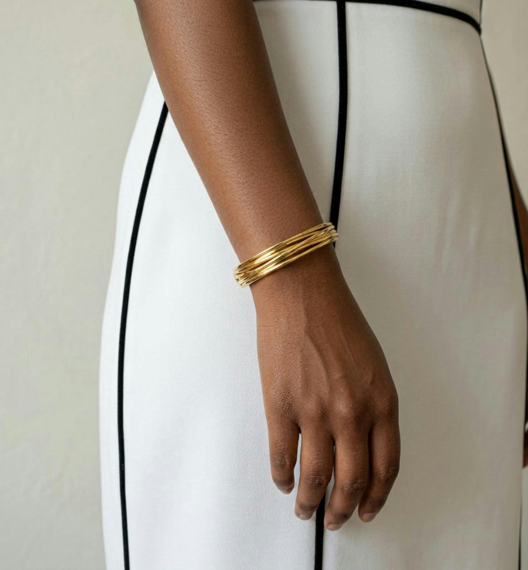 Nami Gold Twist Bangle , view 2 of 6