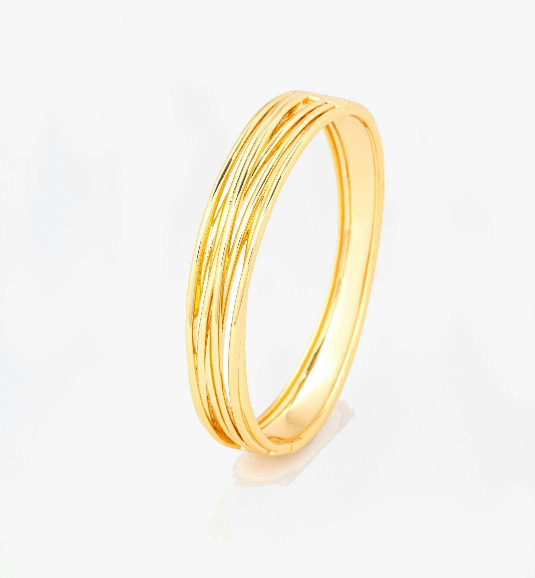 Nami Gold Twist Bangle , view 3 of 6