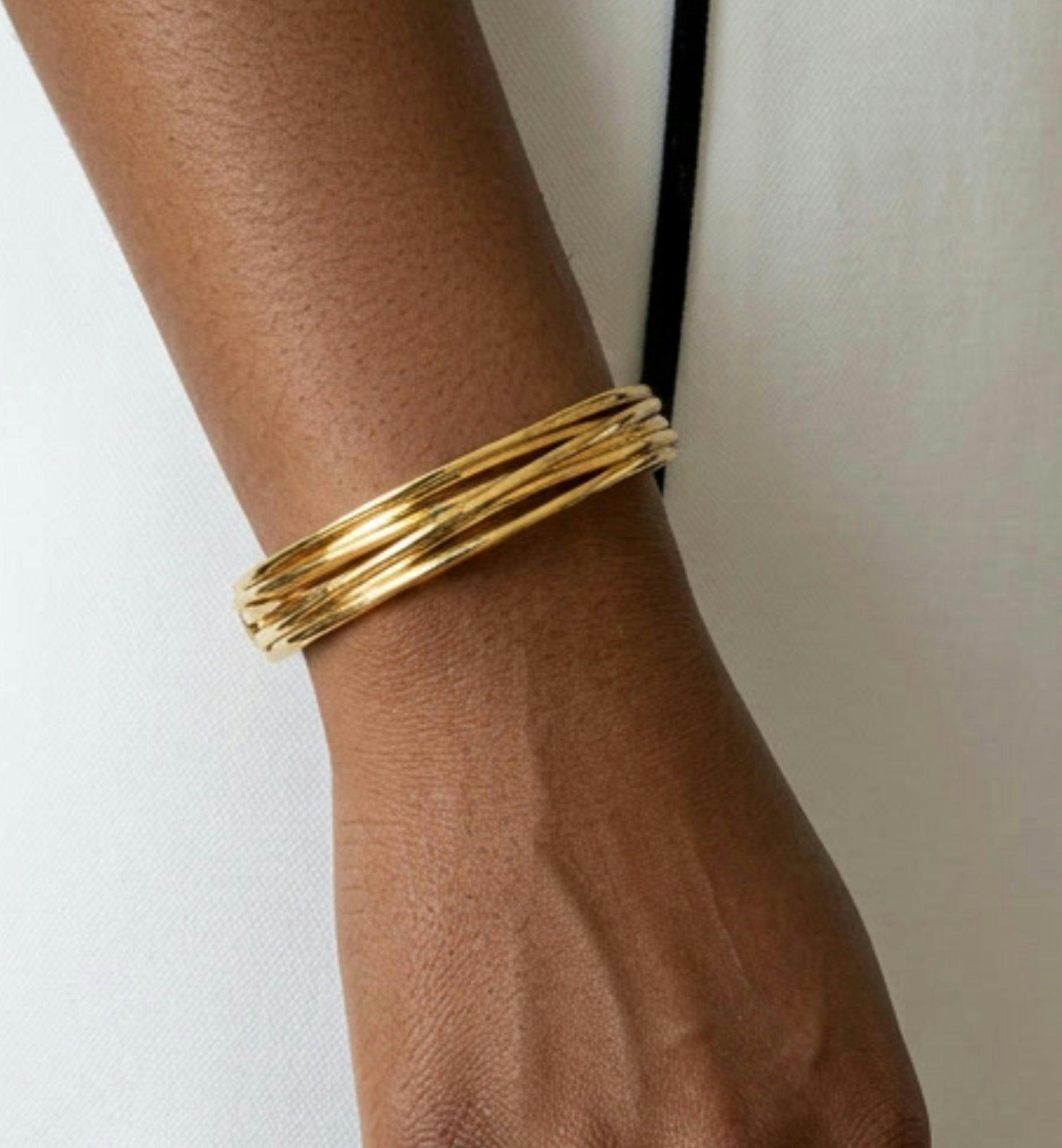 Nami Gold Twist Bangle , view 4 of 6