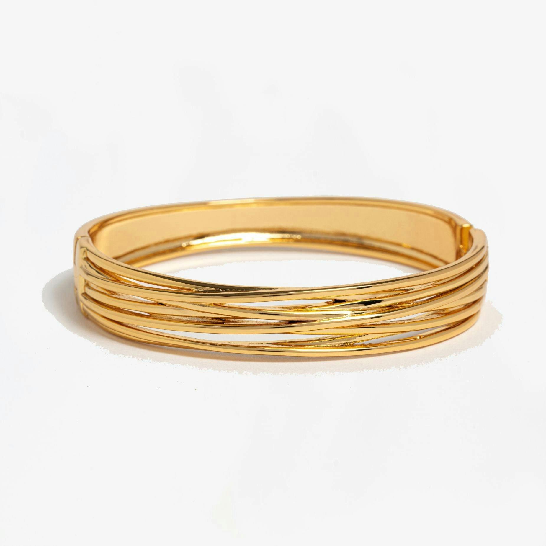 Nami Gold Twist Bangle , view 6 of 6