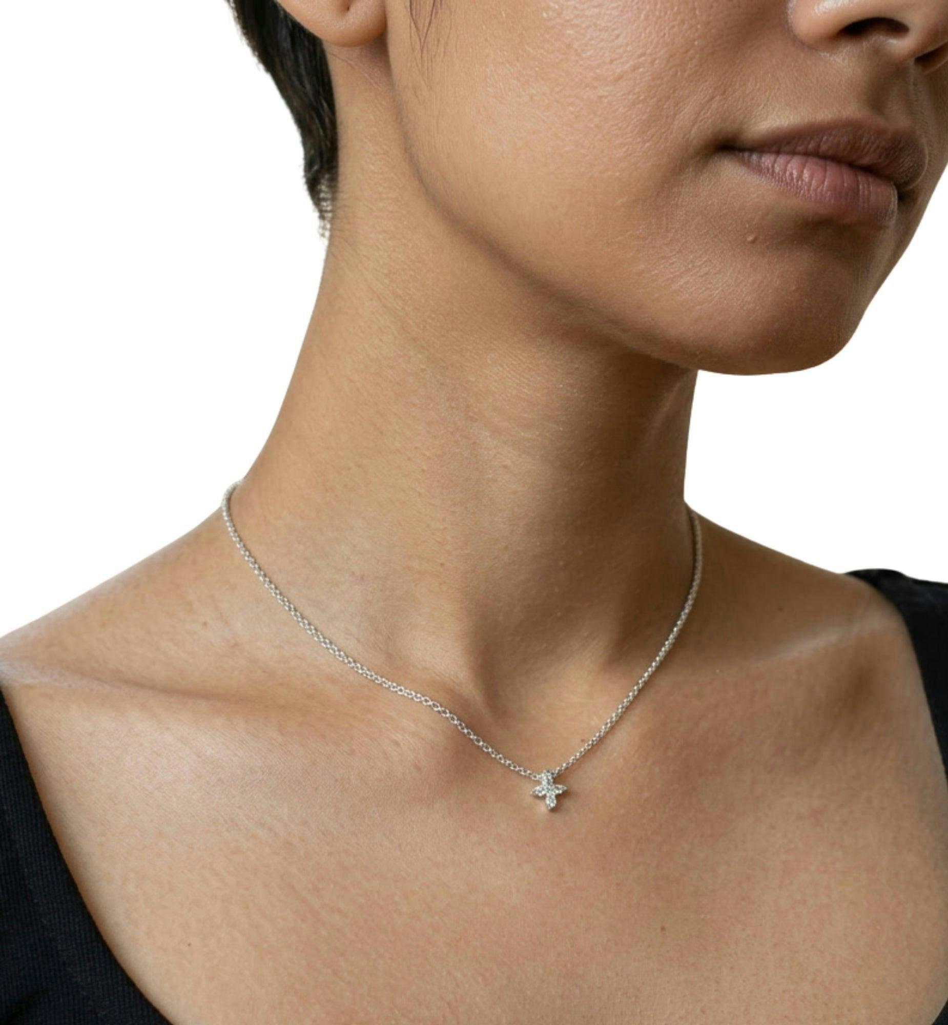 Kinmokusei Silver Floral Pendant Necklace , view 2 of 6