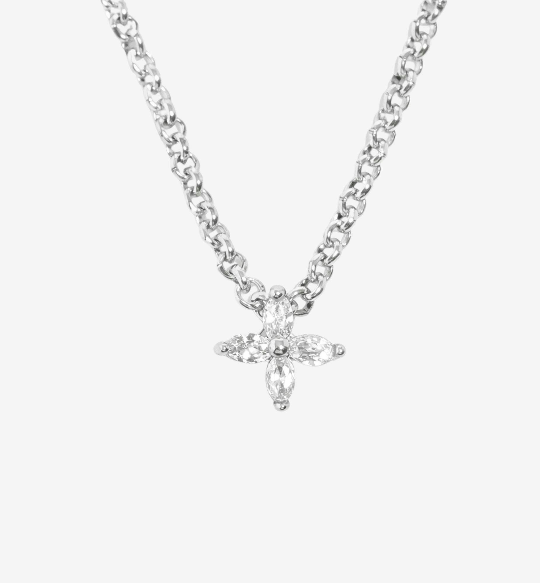 Kinmokusei Silver Floral Pendant Necklace , view 5 of 6