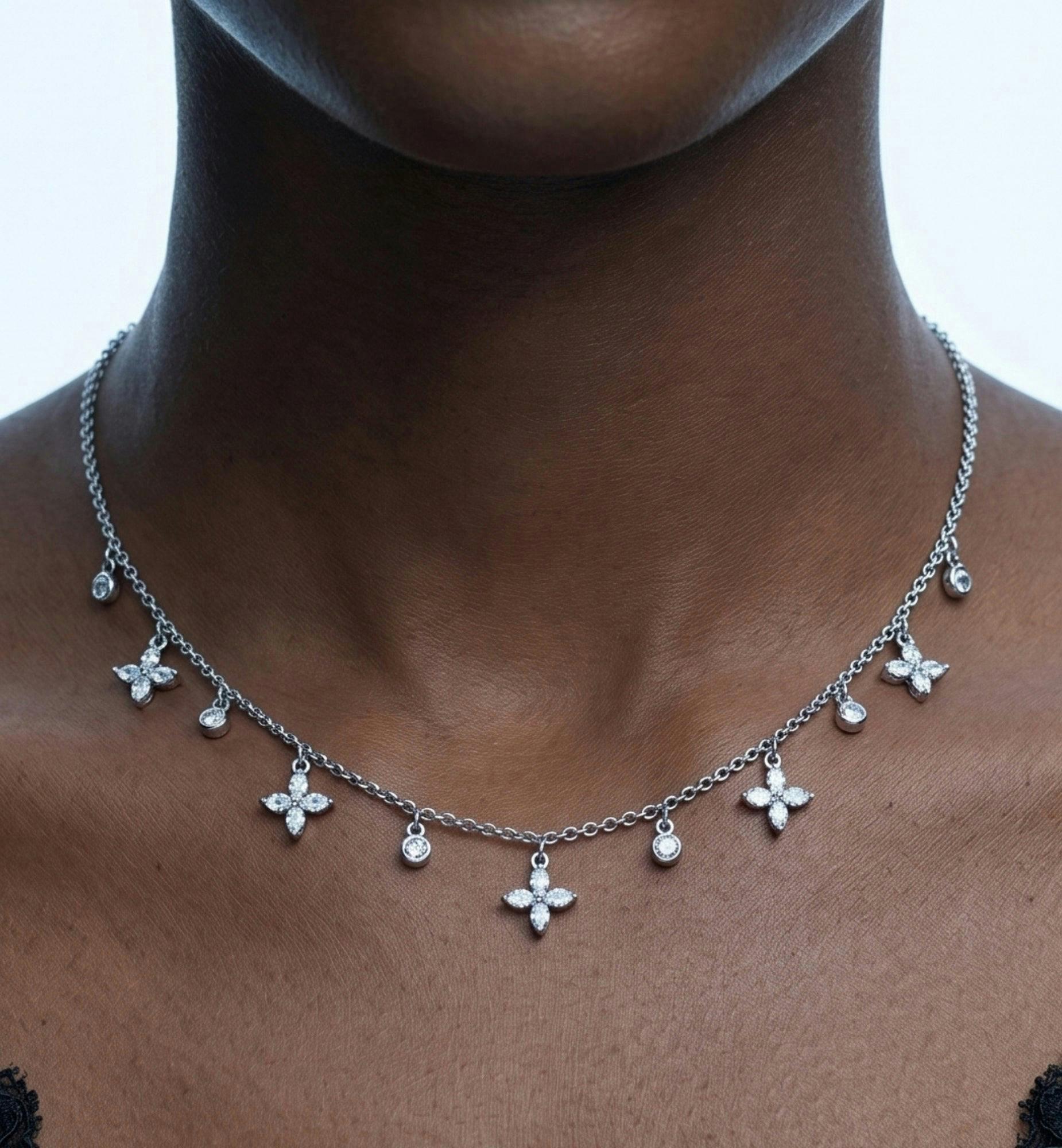 Kinmokusei Silver Floral Necklace , view 4 of 6