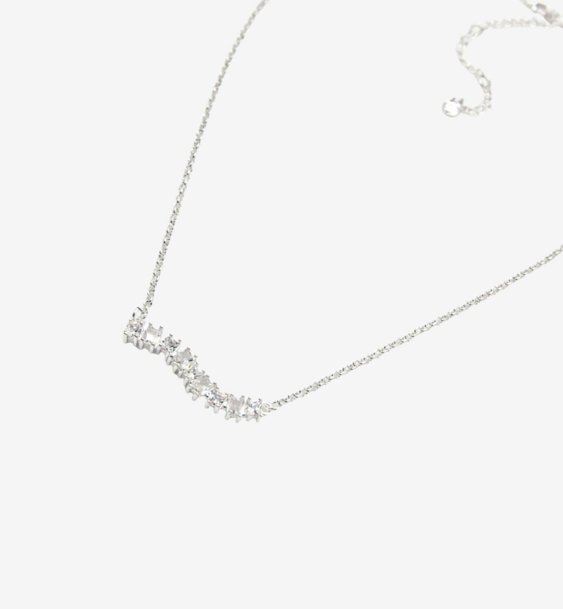 Nami Silver Stone Wave Necklace , view 3 of 6