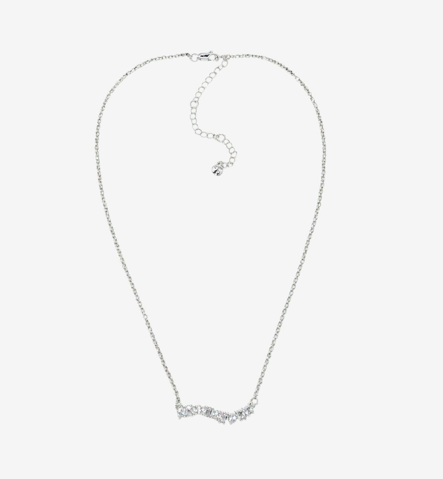 Nami Silver Stone Wave Necklace , view 5 of 6