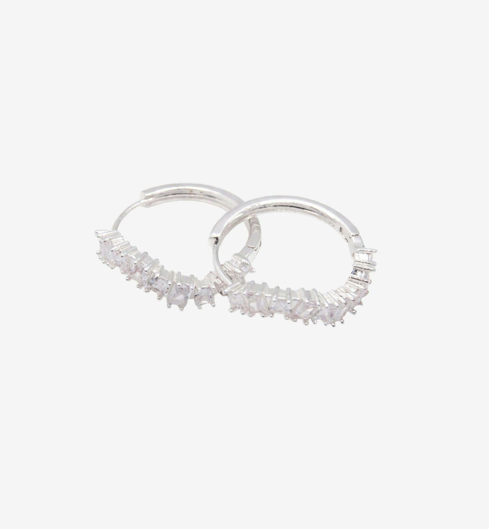 Nami Silver Stone Wave Earrings , view 3 of 6