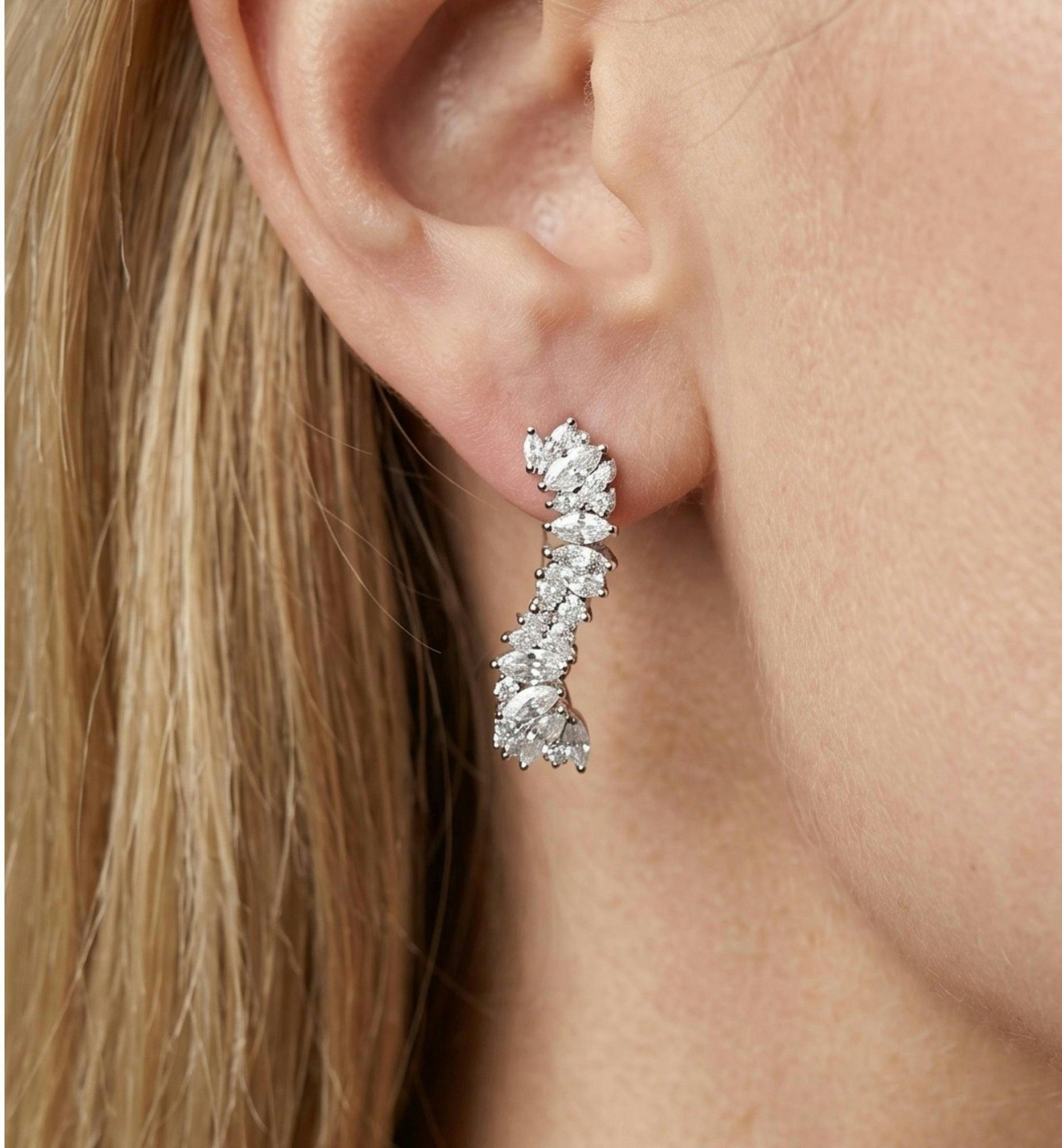 Nami Silver Stone Wave Earrings , view 4 of 6