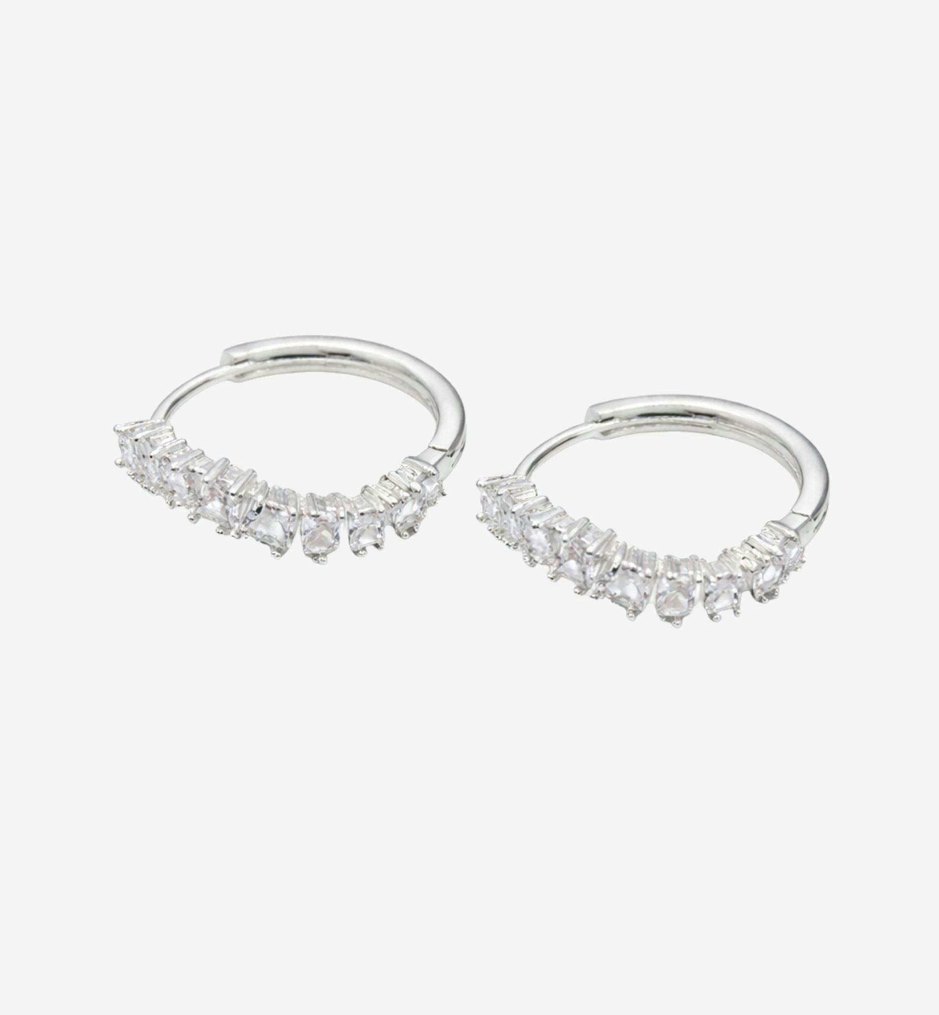 Nami Silver Stone Wave Earrings , view 5 of 6
