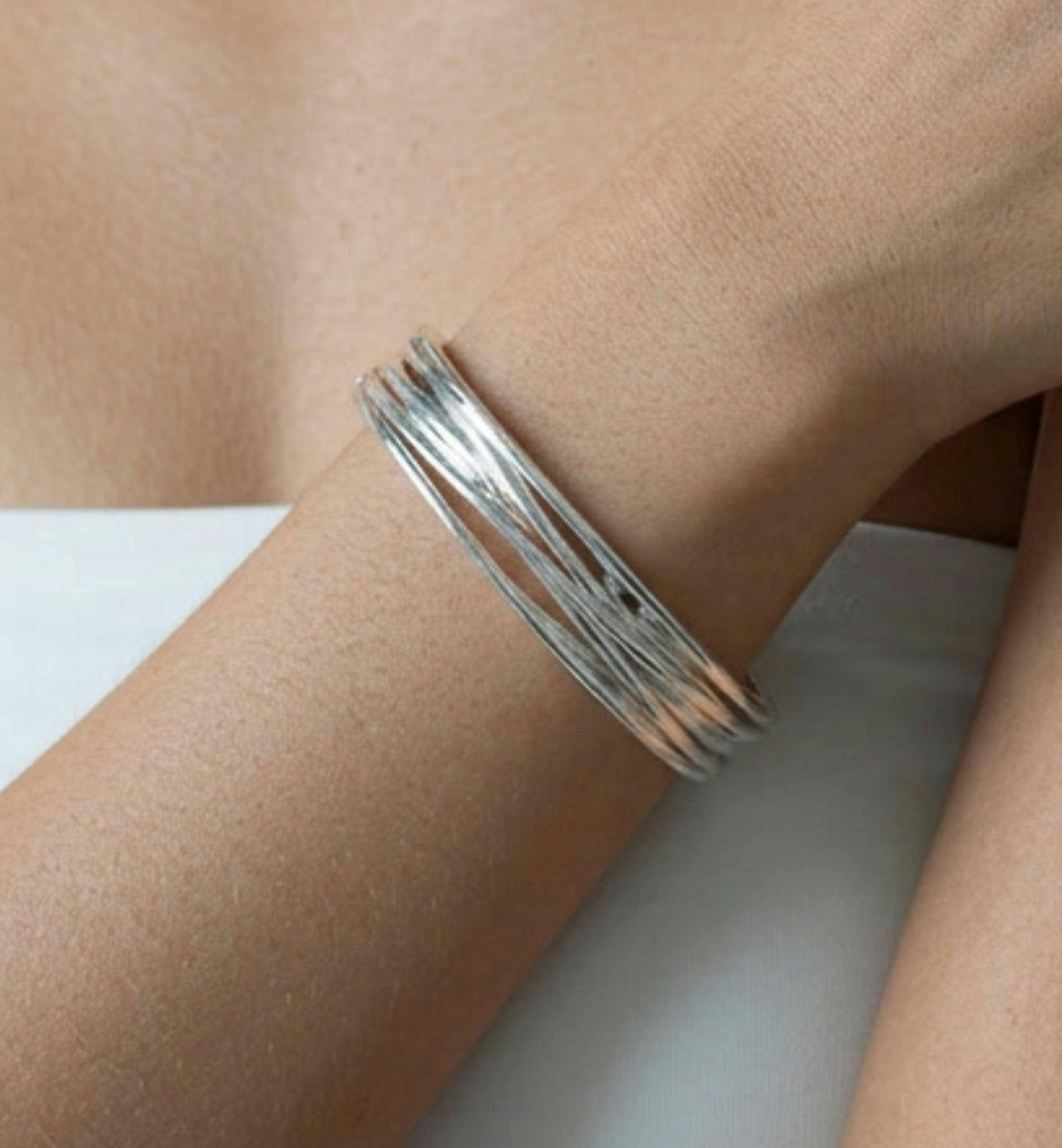 Nami Silver Twist Bangle , view 4 of 6