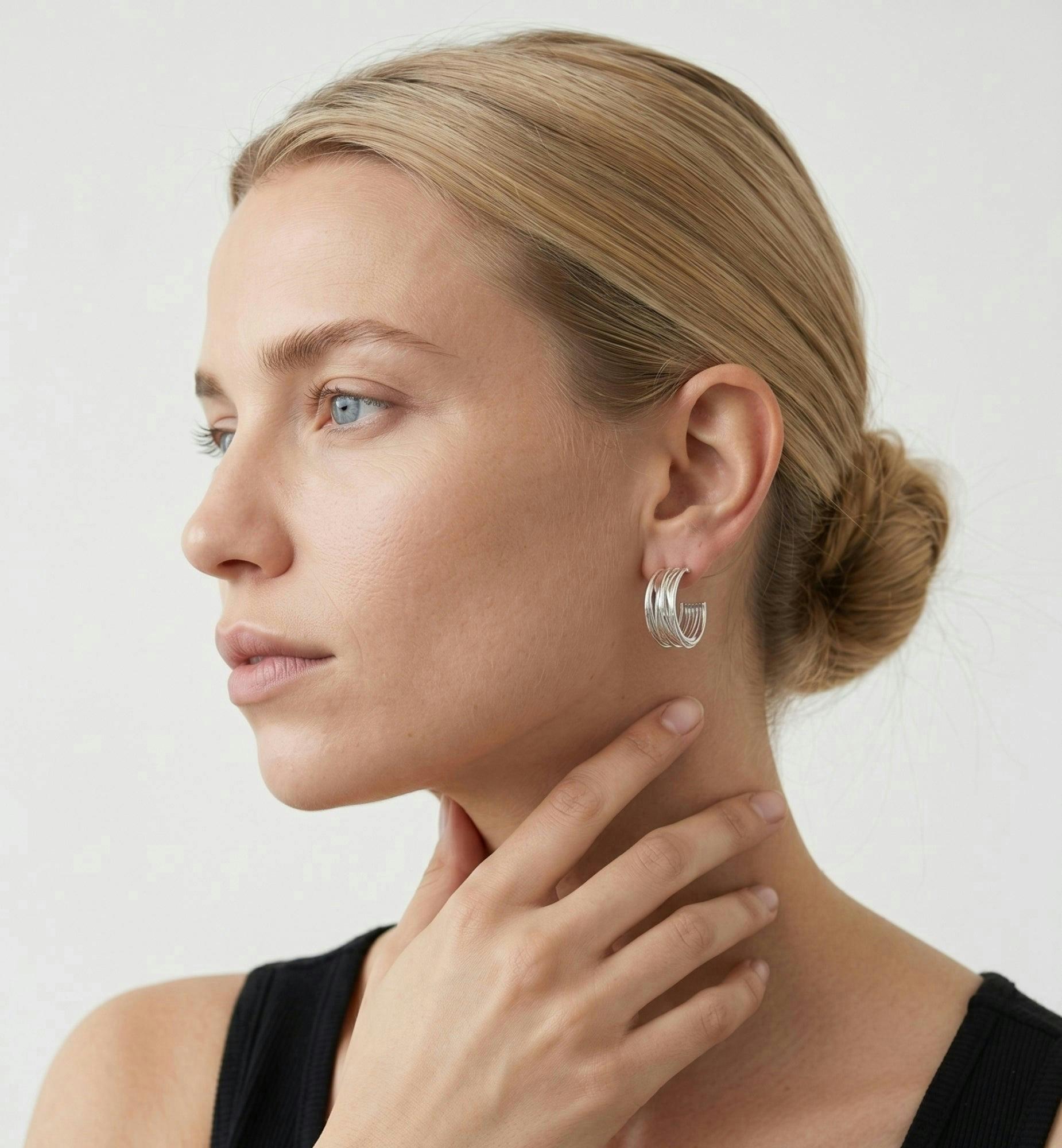 Nami Silver Twist Earrings , view 2 of 6