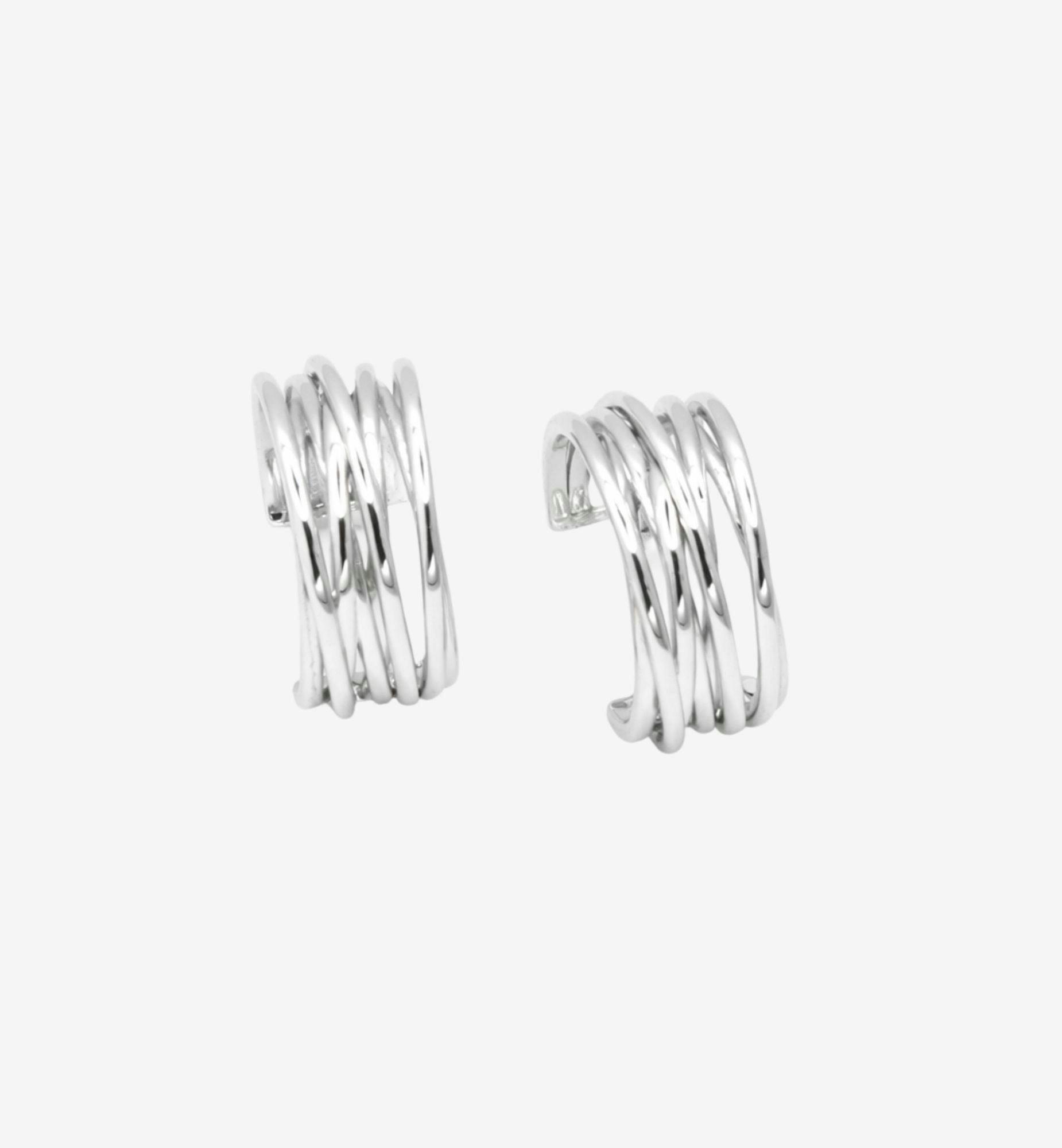 Nami Silver Twist Earrings , view 3 of 6
