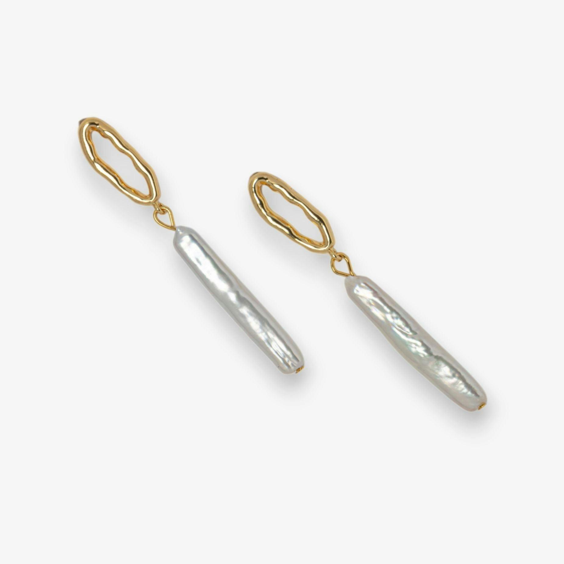 Shinju Gold Pearl Drop Earrings , view 4 of 5