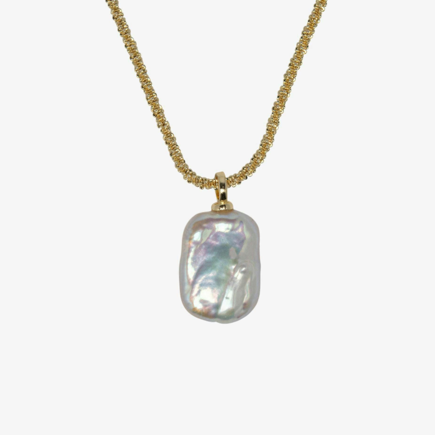 Shinju Gold Square Necklace , view 4 of 5