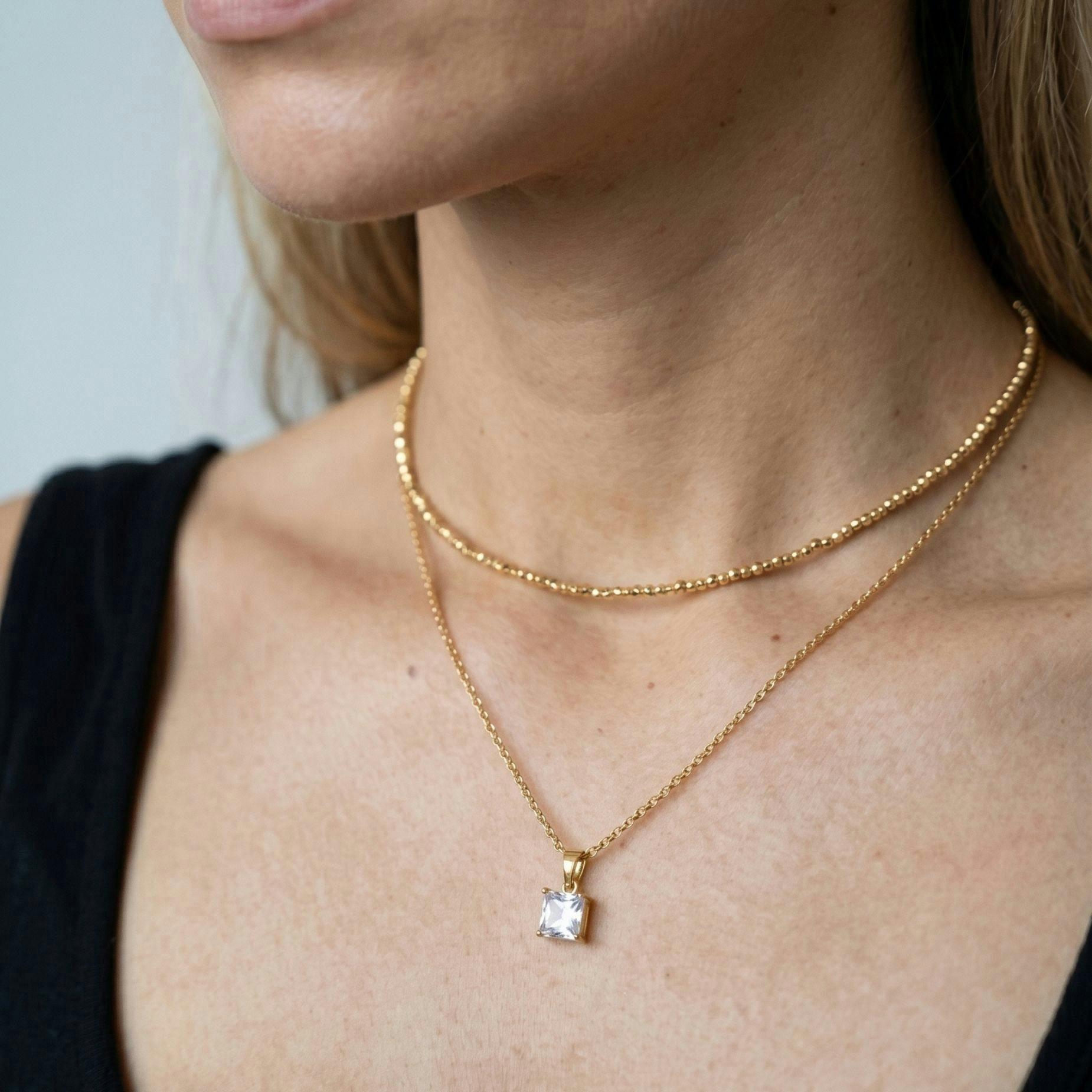 Shikaku Gold Stone Pendant Necklace , view 2 of 6